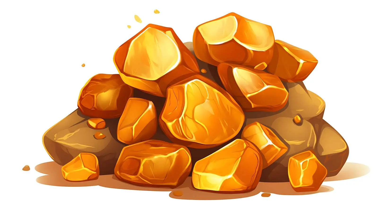 Fantasy Gold Amber Ore Nugget Coin — free download from Dotvec