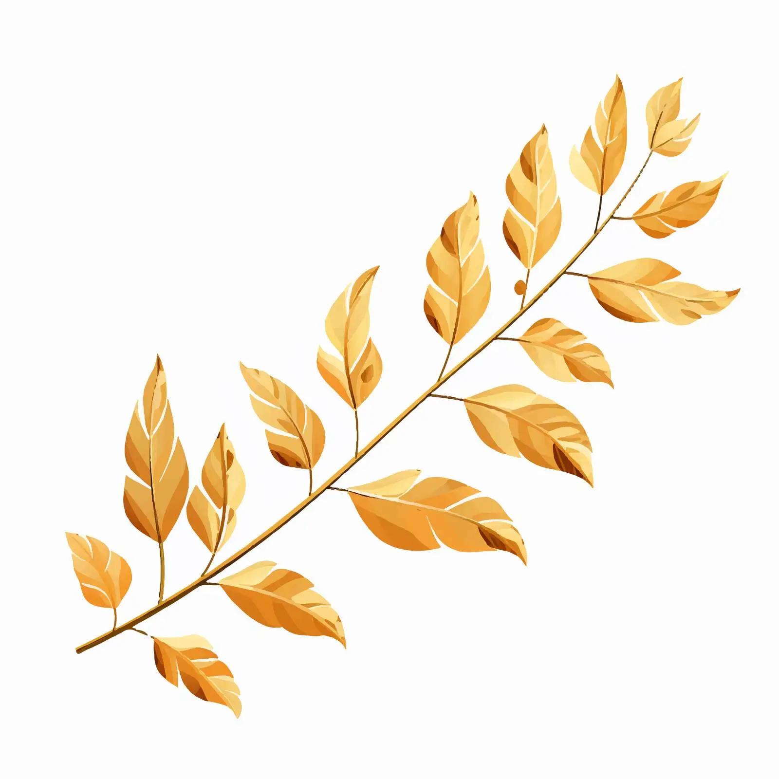 Gold Autumn Leaves on Ash Tree Branch — free download from Dotvec