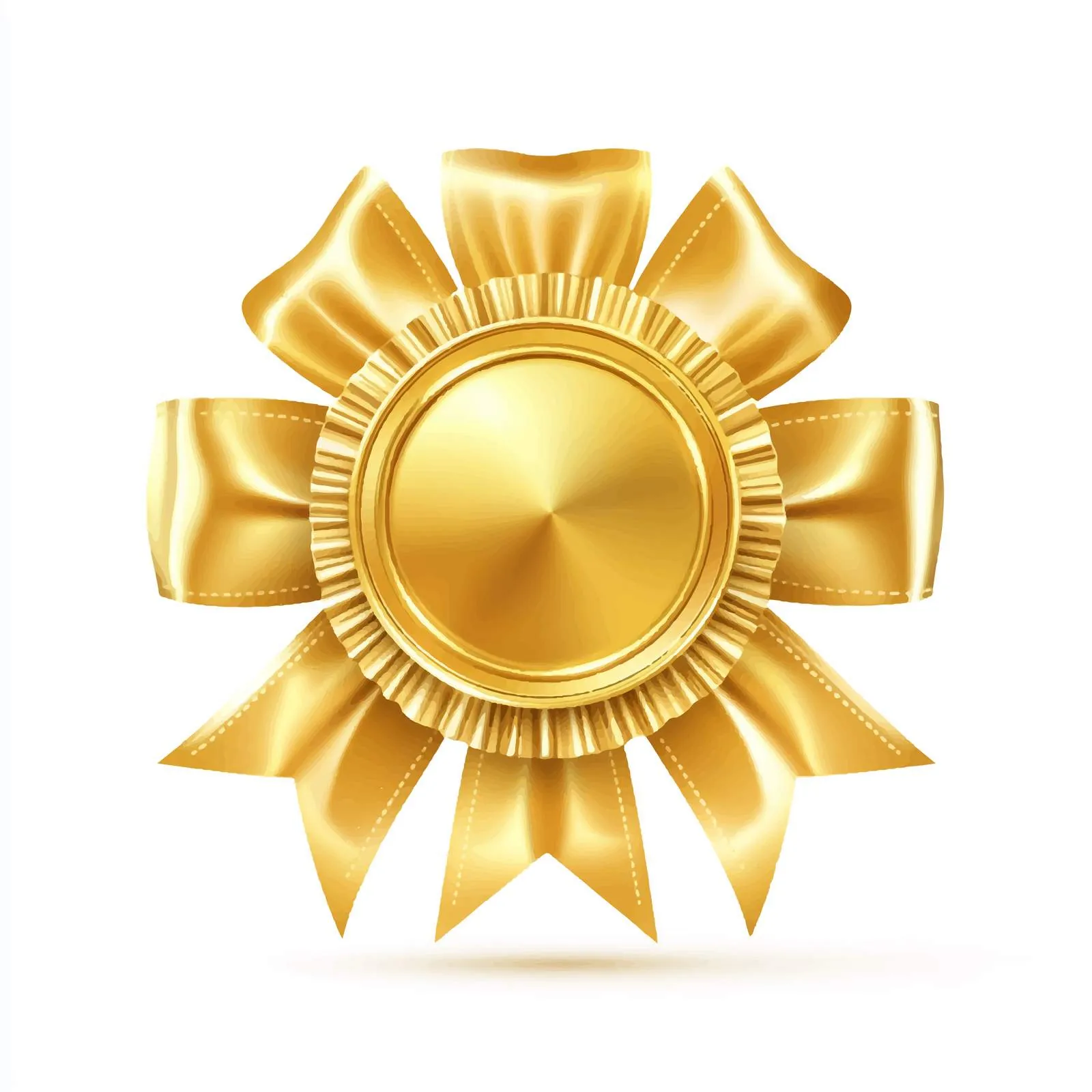 Gold Badge Award with Ribbons Vector Design — free download from Dotvec