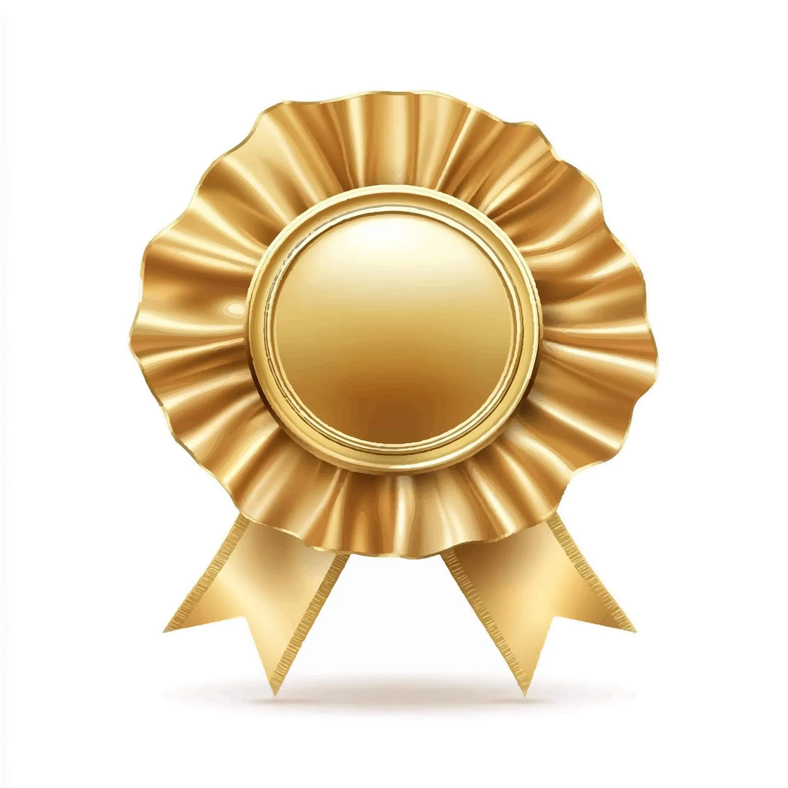 Gold Badge Award with Ribbons Vector — free download from Dotvec