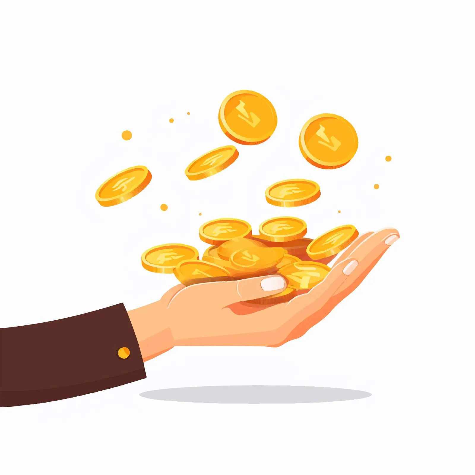 Hand Flipping Gold Coin in Air – free flipping image from Dotvec