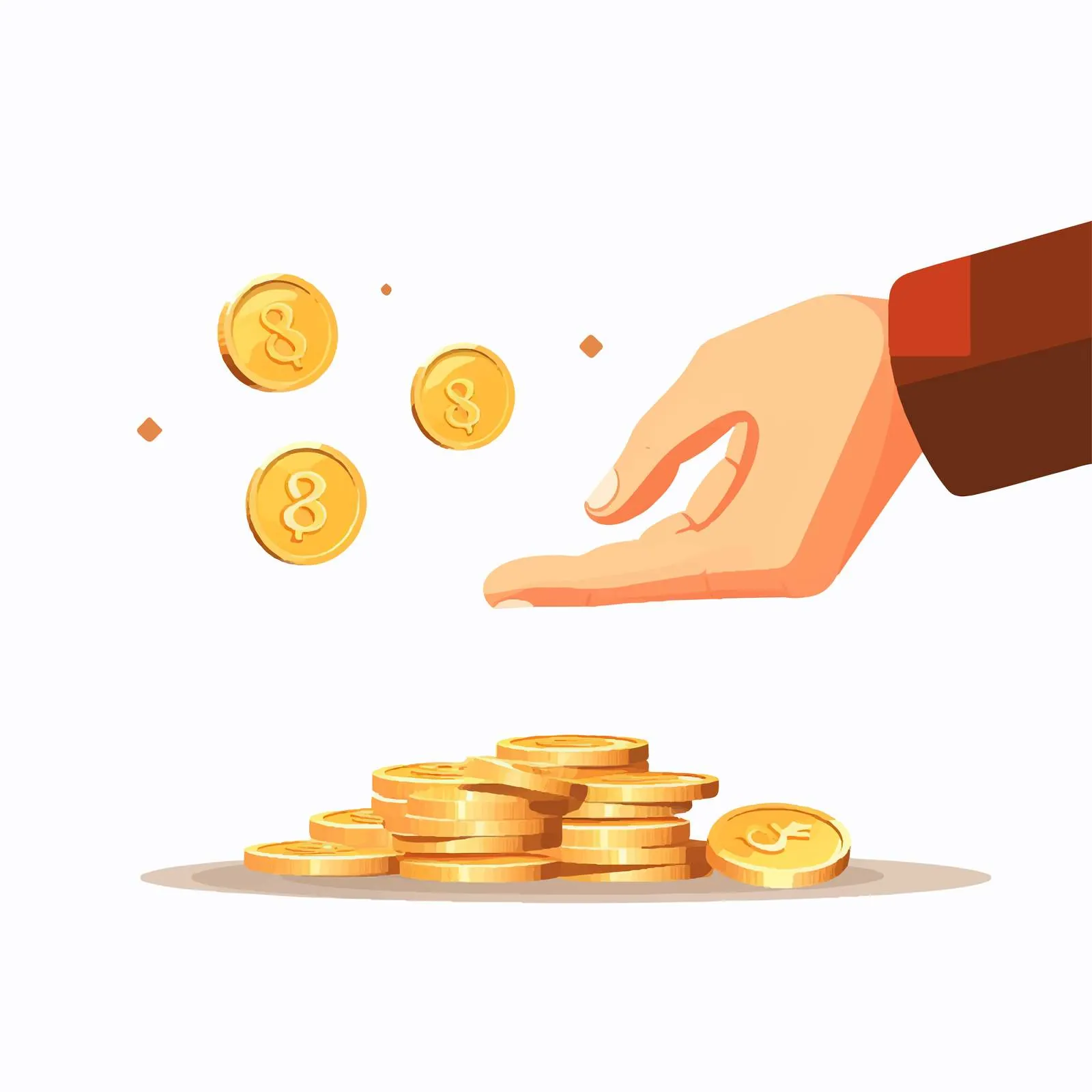 Hand Tossing Gold Coin in the Air — free download from Dotvec