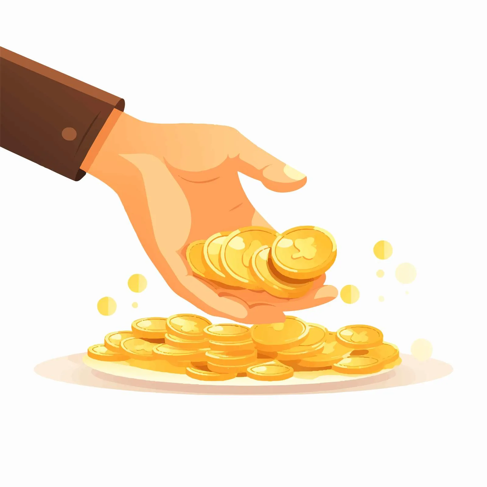 Hand Flipping Gold Coin Toss in Motion – free flipping image from Dotvec