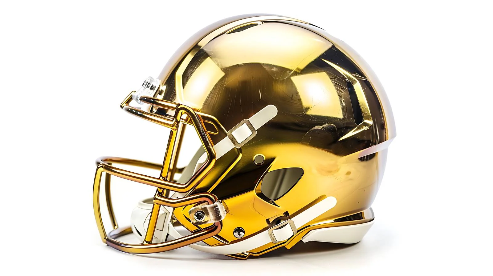 Golden Football Helmet on Field Sideways — free download from Dotvec