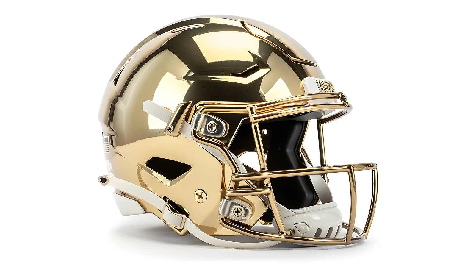 Golden Football Helmet in Profile Isolation — free download from Dotvec