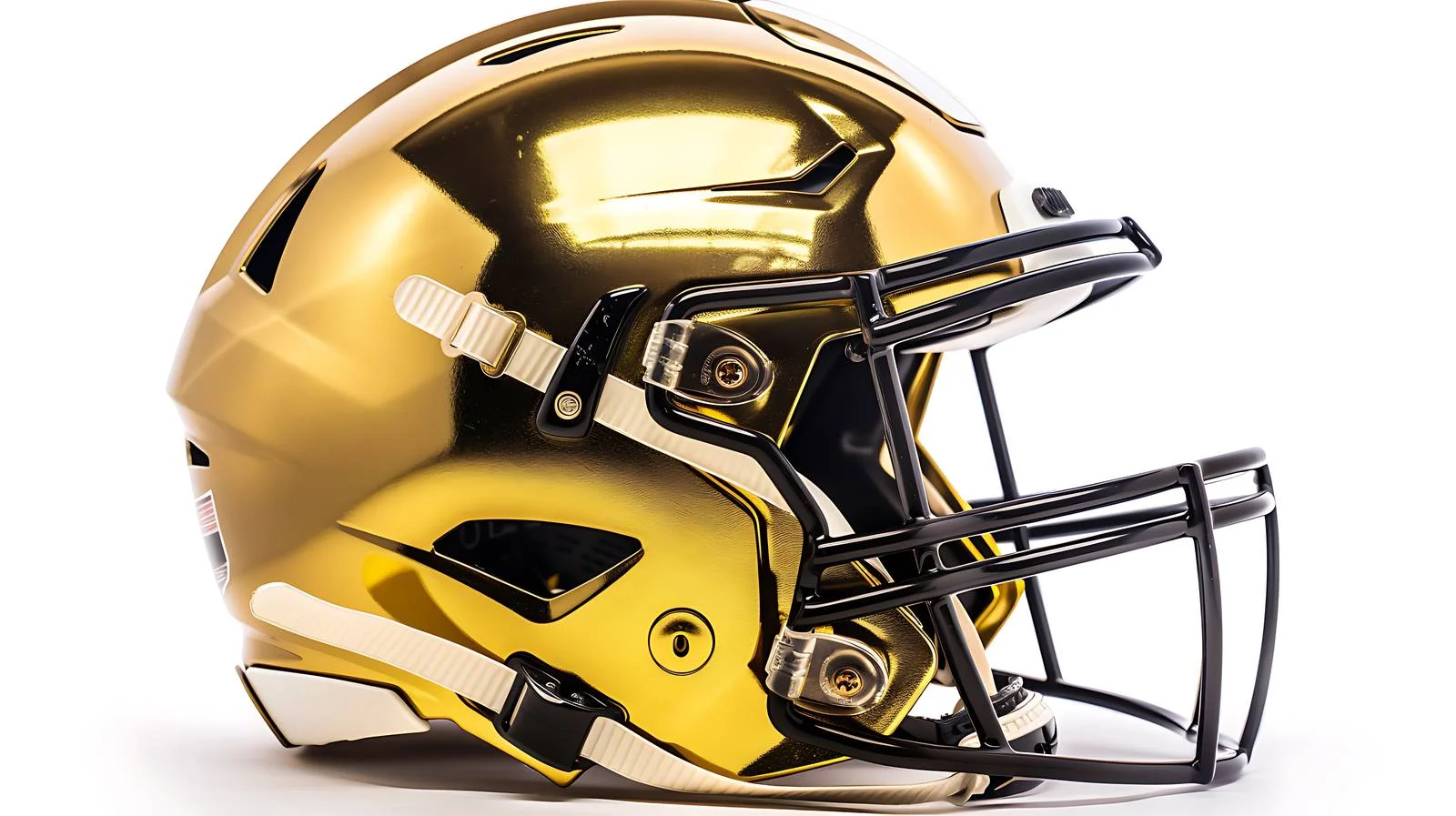 Golden Football Helmet Profile Isolation View — free download from Dotvec