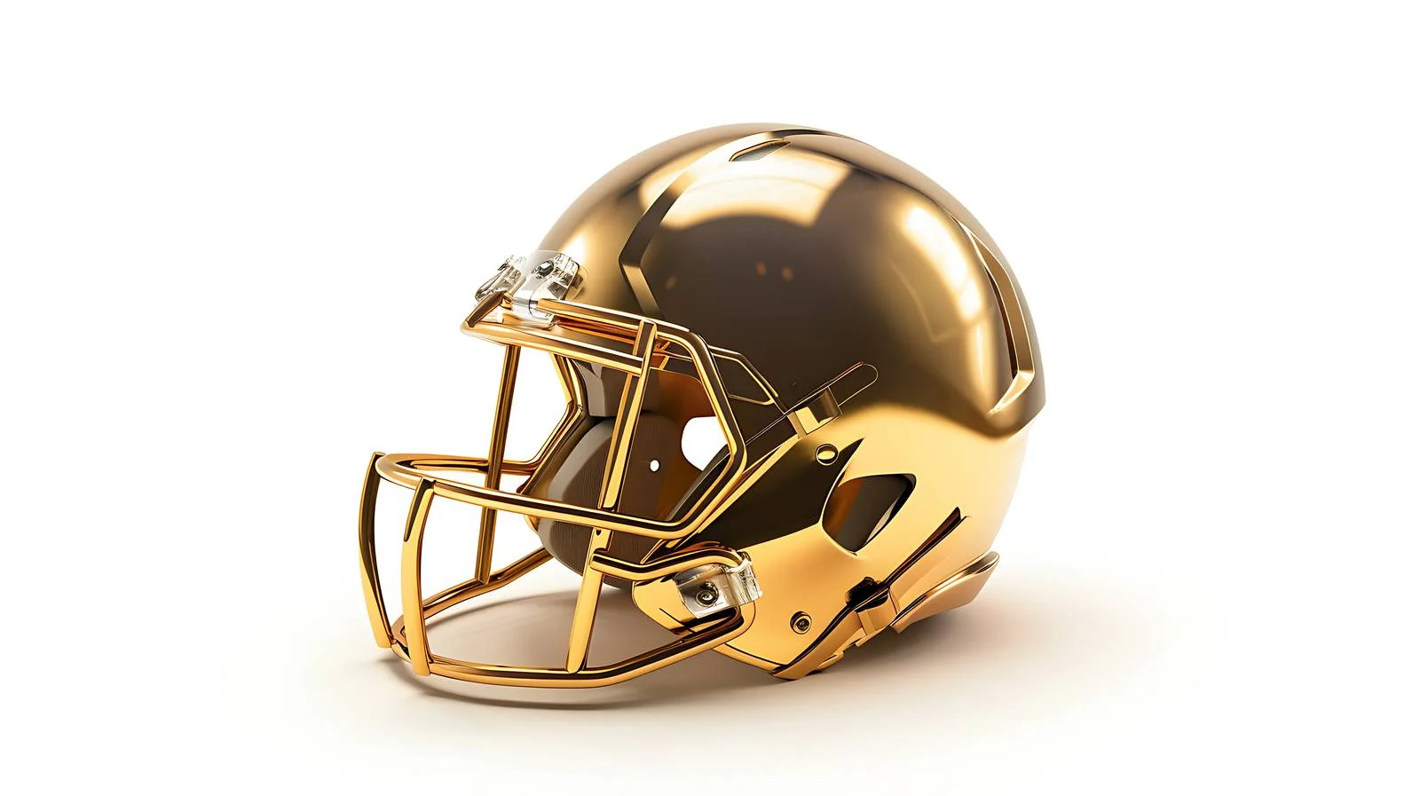Shiny Gold Football Helmet on White Background — free download from Dotvec