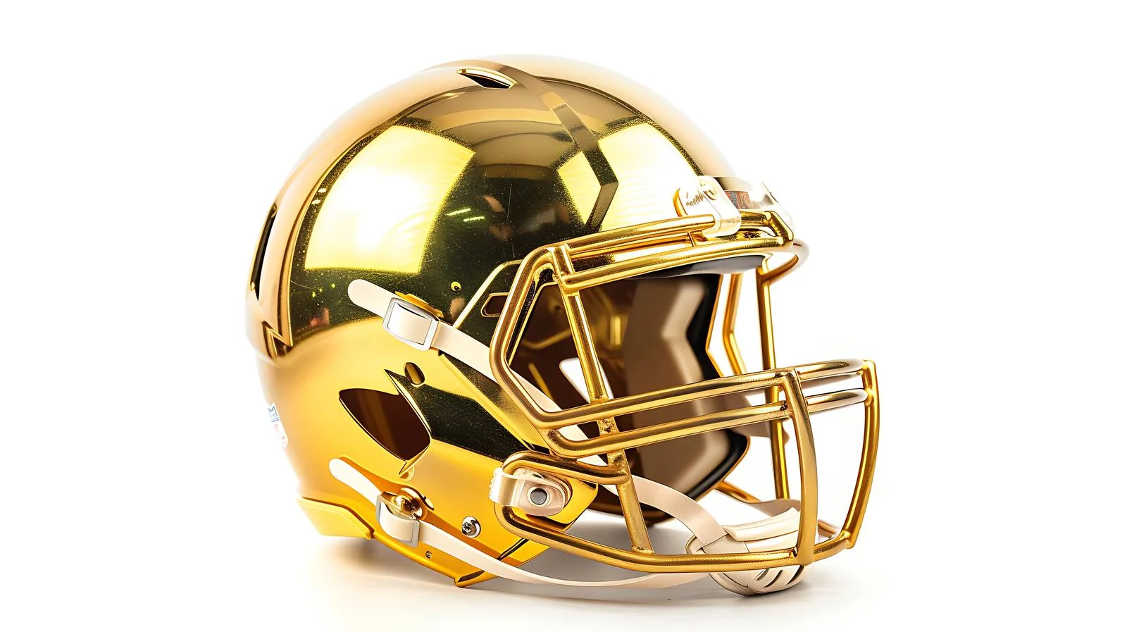 Shiny Gold Football Helmet on White Background — free download from Dotvec