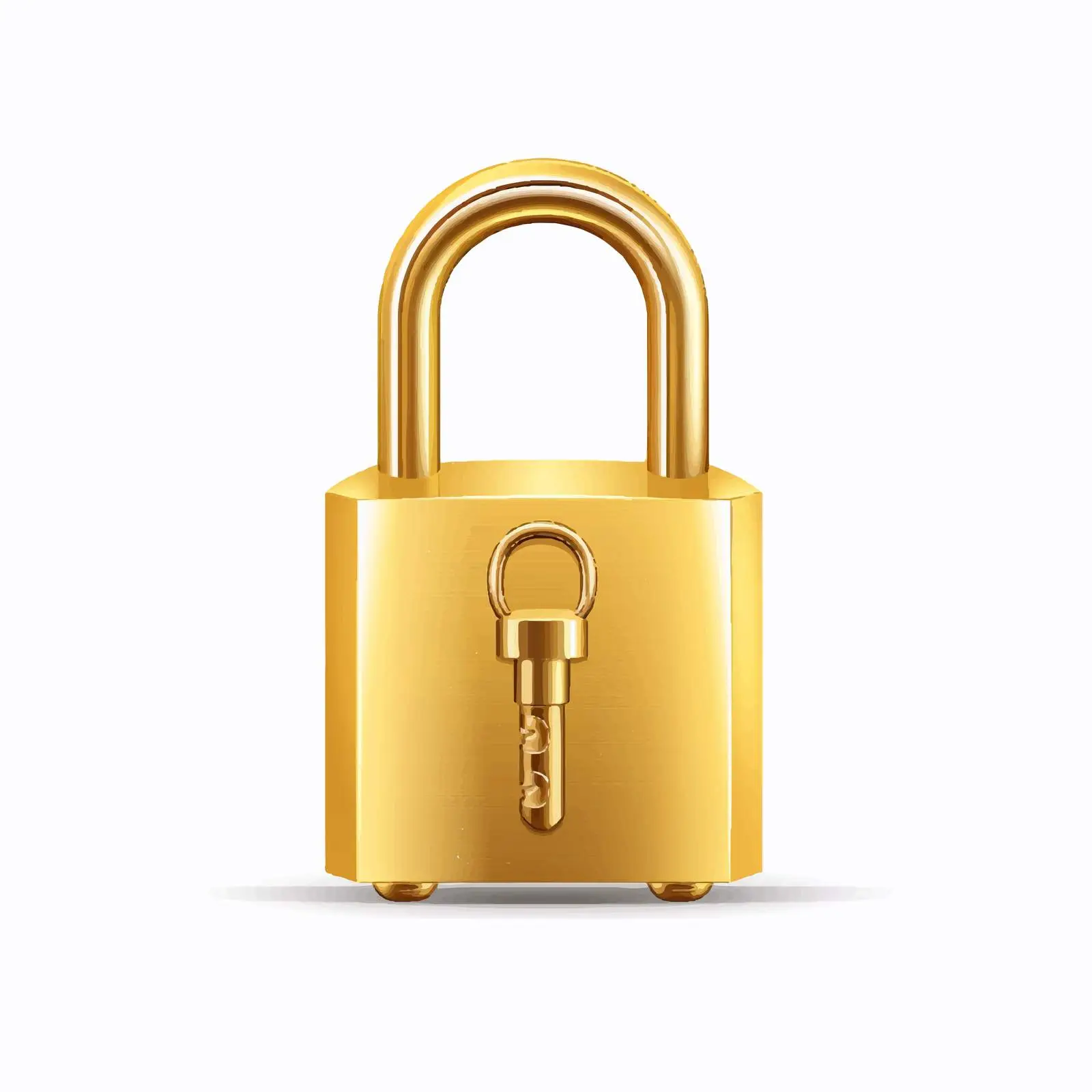 Gold Locked Padlock with Key Vector Artwork — free download from Dotvec