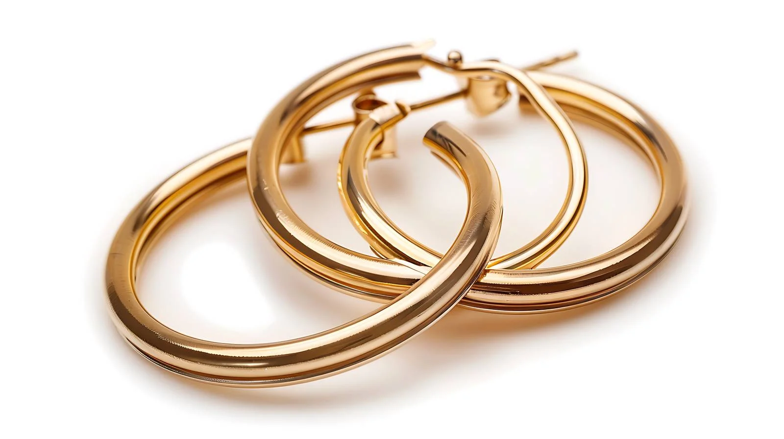 Elegant Gold Hoop Earrings on White Background — free download from Dotvec