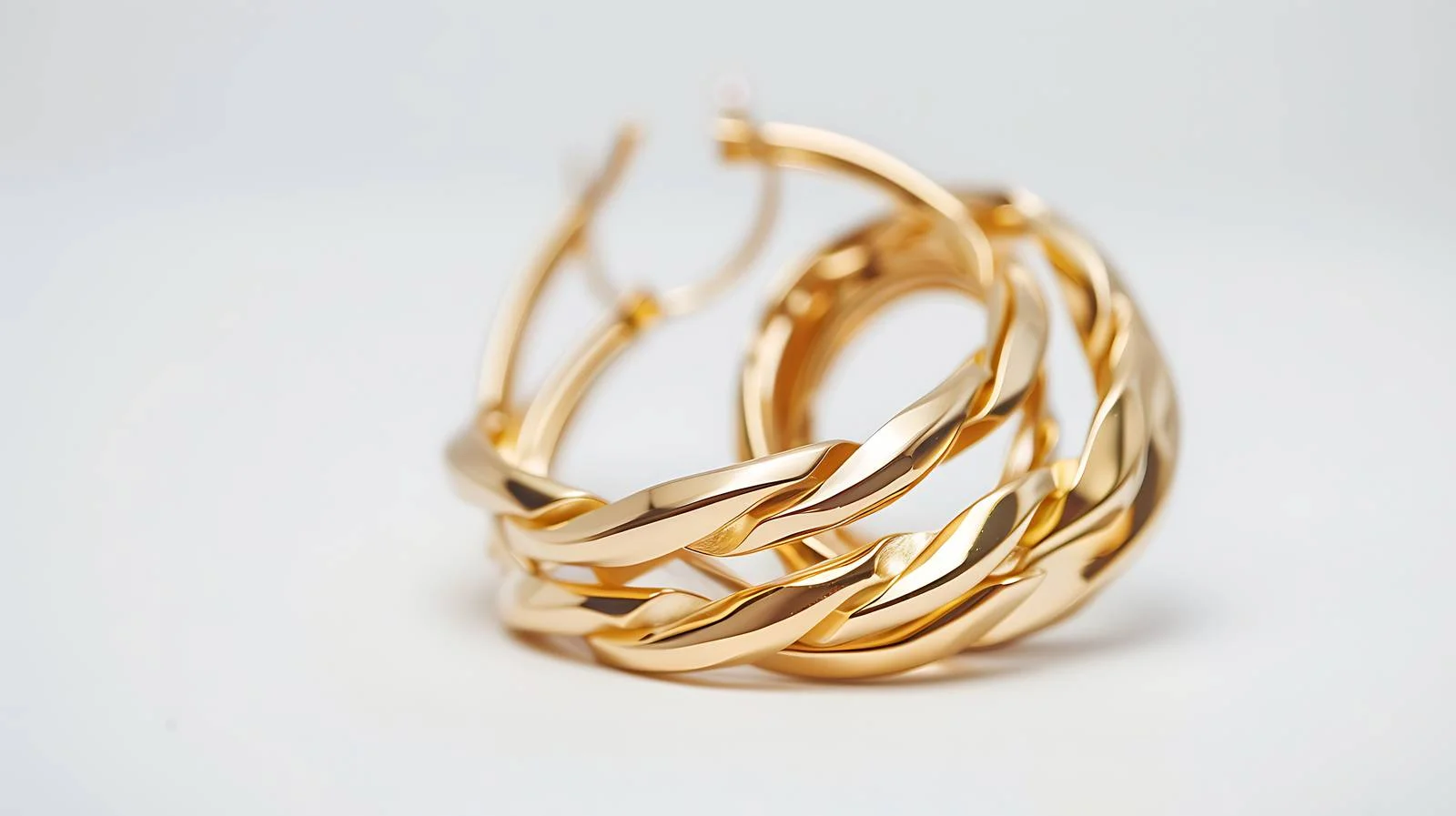 Gold Hoop Earrings on White Background — free download from Dotvec