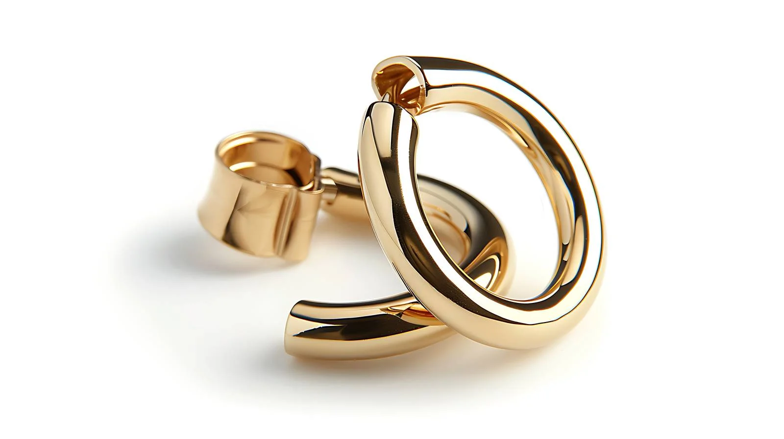 Elegant Gold Hoop Earrings on White — free download from Dotvec