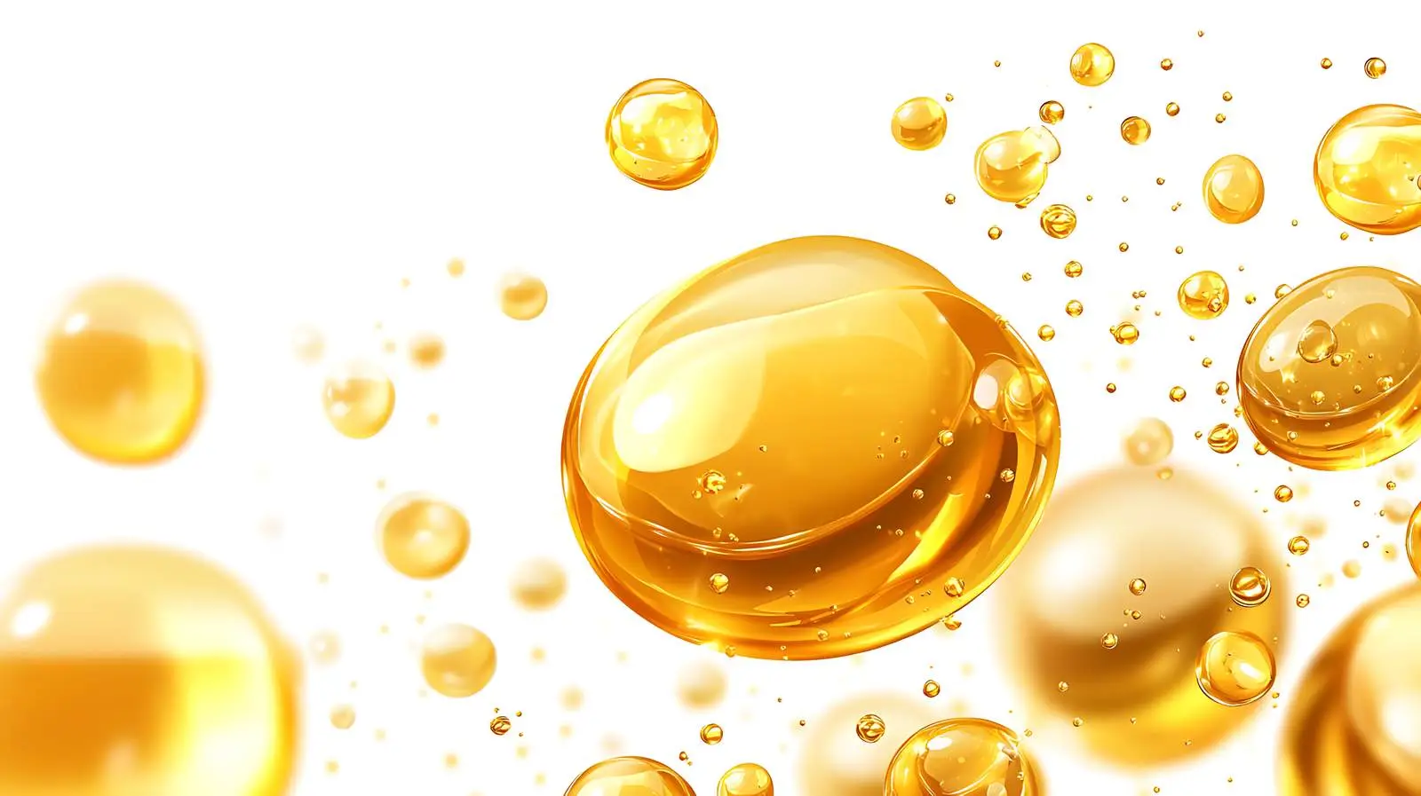 Luxurious gold oil bubbles for cosmetics — free download from Dotvec