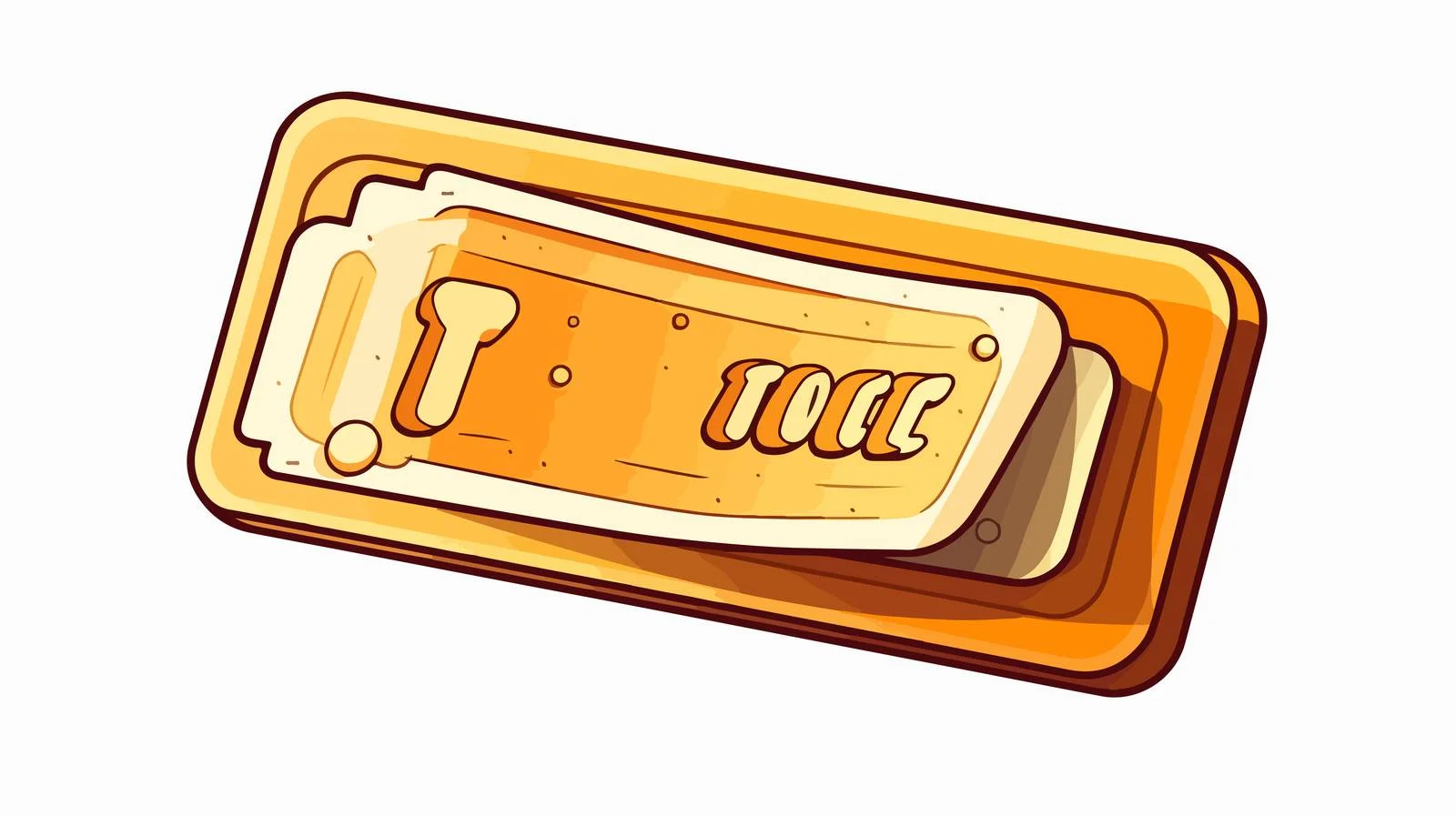 Golden Ticket Cartoon Vector Illustration — free download from Dotvec