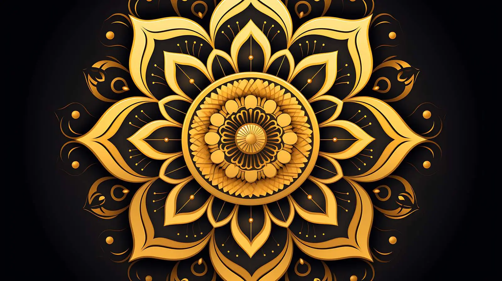Golden Arabian Mandala Dark Background — free download from Dotvec