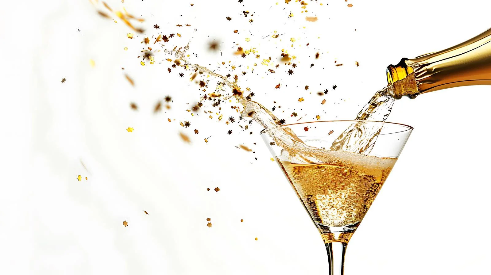 Elegant Champagne Pouring Golden Glitter Image — free download from Dotvec
