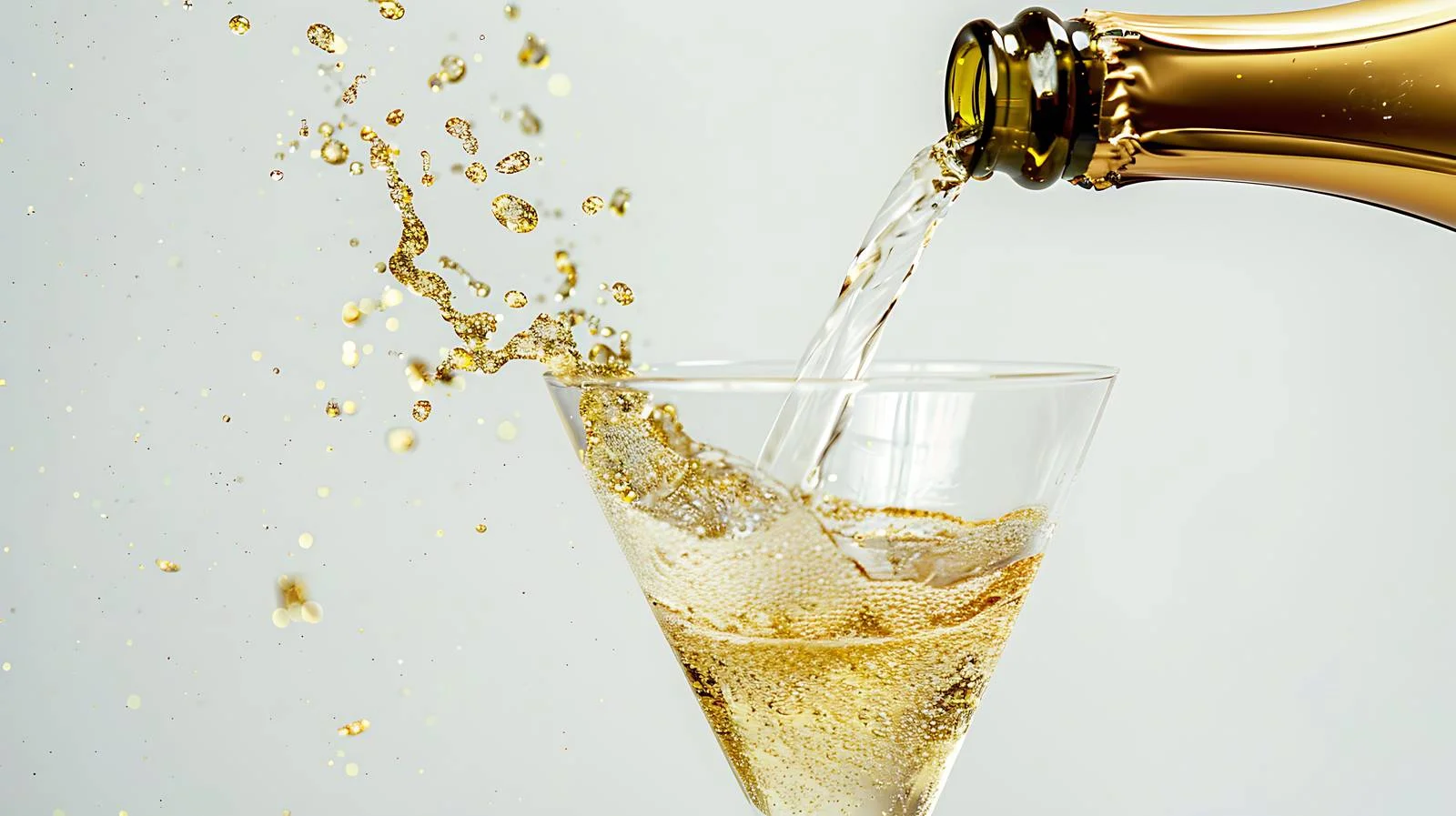 Elegant Champagne Pouring Golden Glitter Image — free download from Dotvec