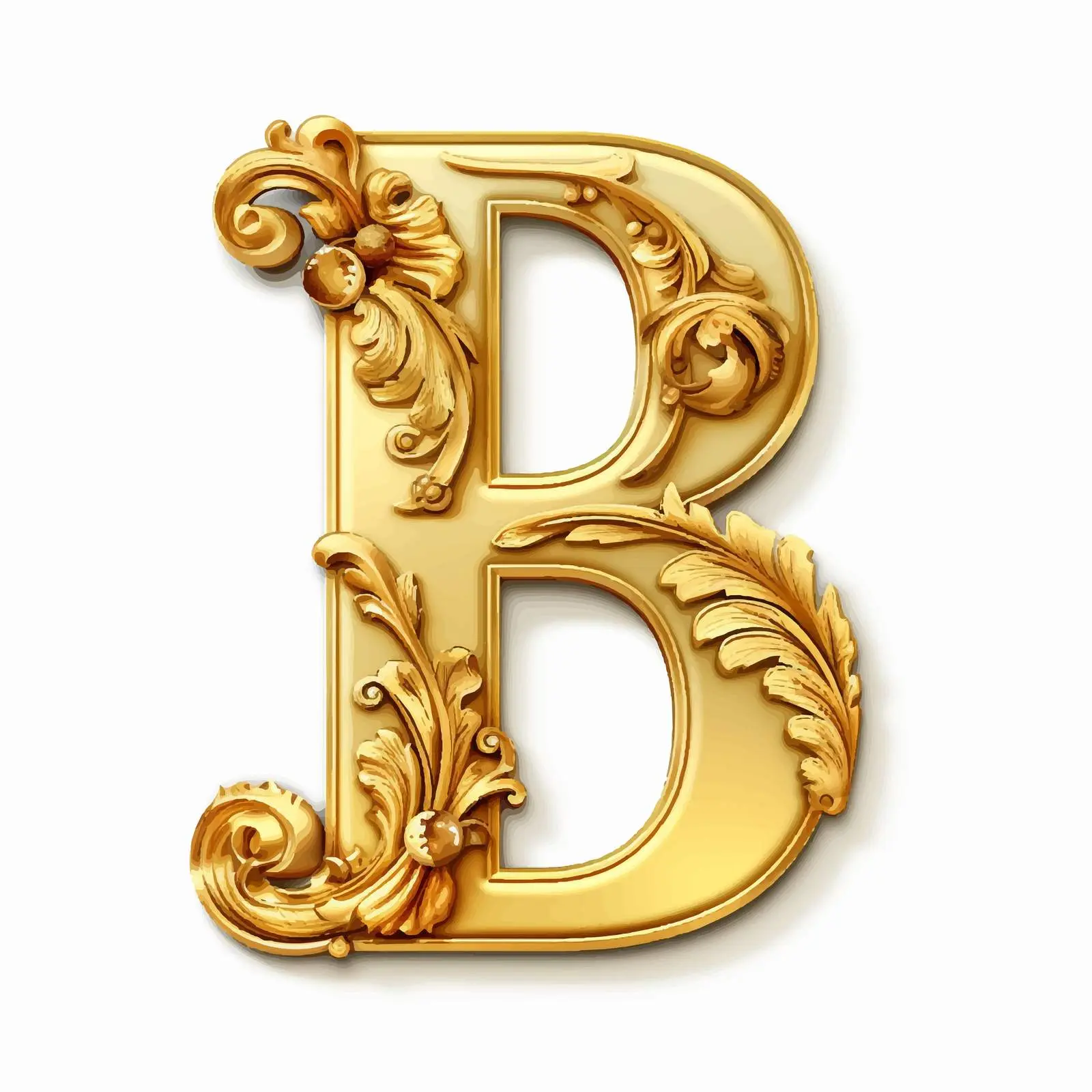 Golden Latin Letter B Scrapbook Tag Design — free download from Dotvec