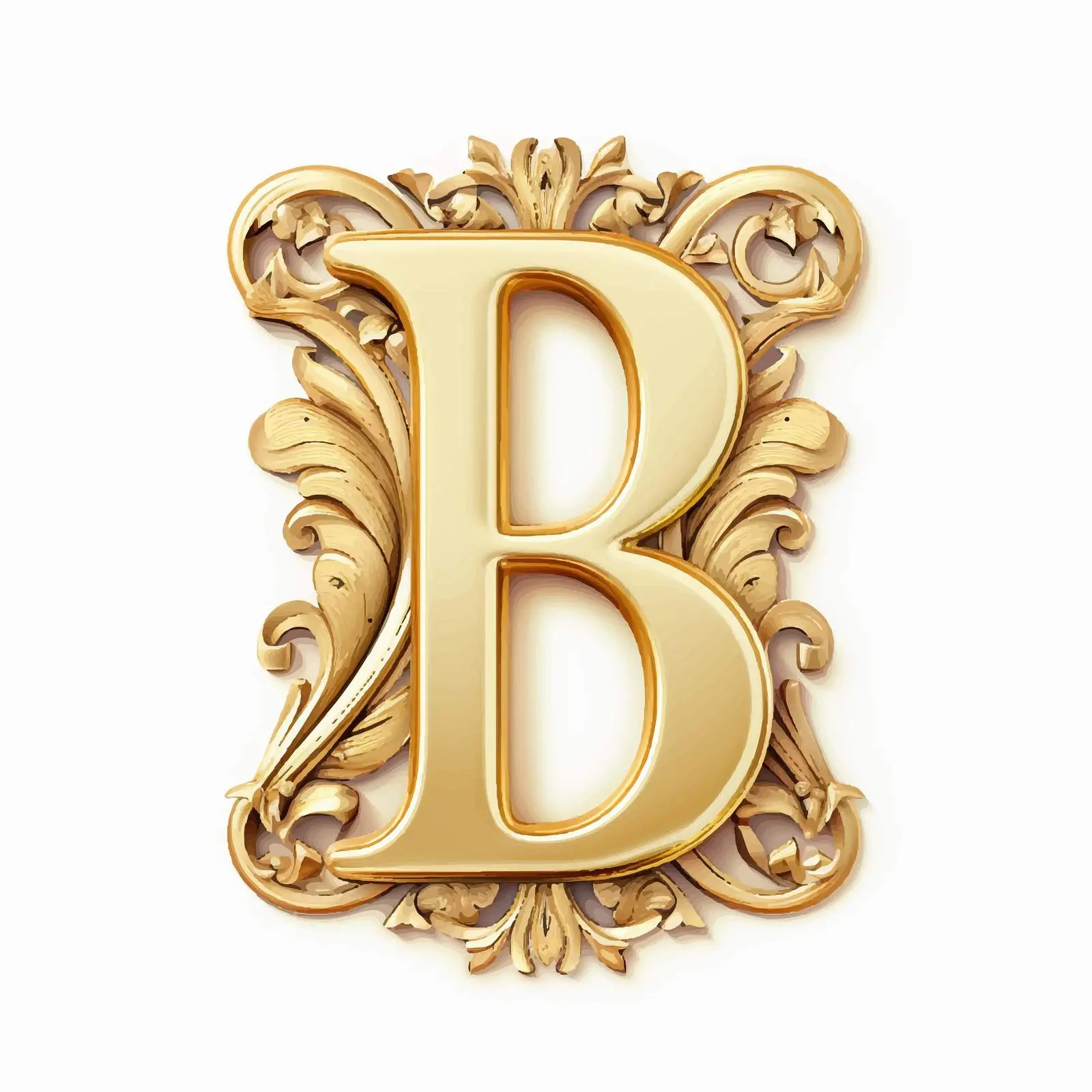 Golden Classic Letter B Scrapbook Tag Vector – free digital downloads image from Dotvec