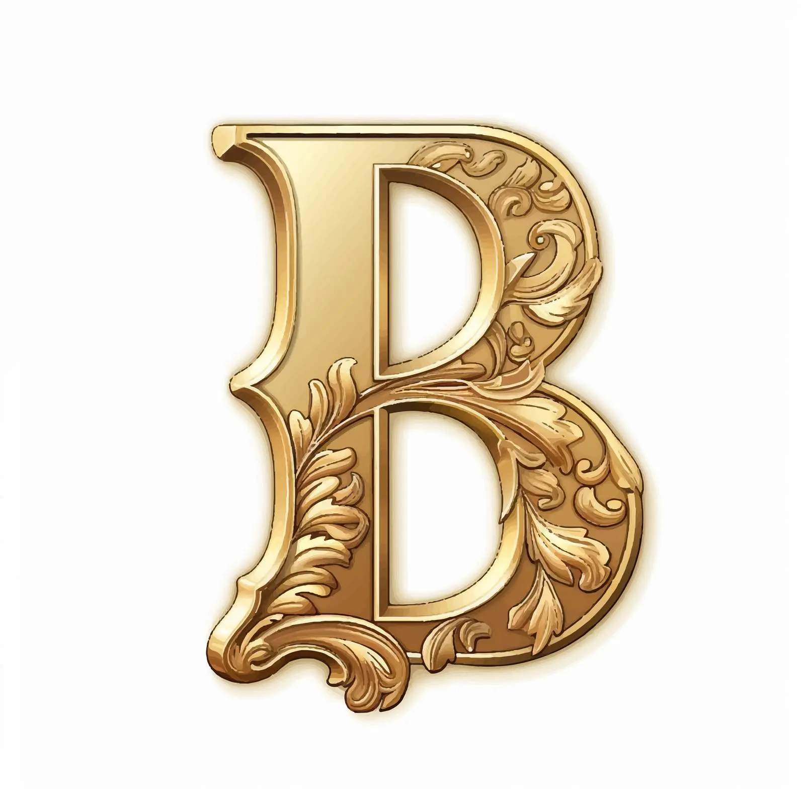 Golden Latin Letter B Scrapbook Tag Vector — free download from Dotvec