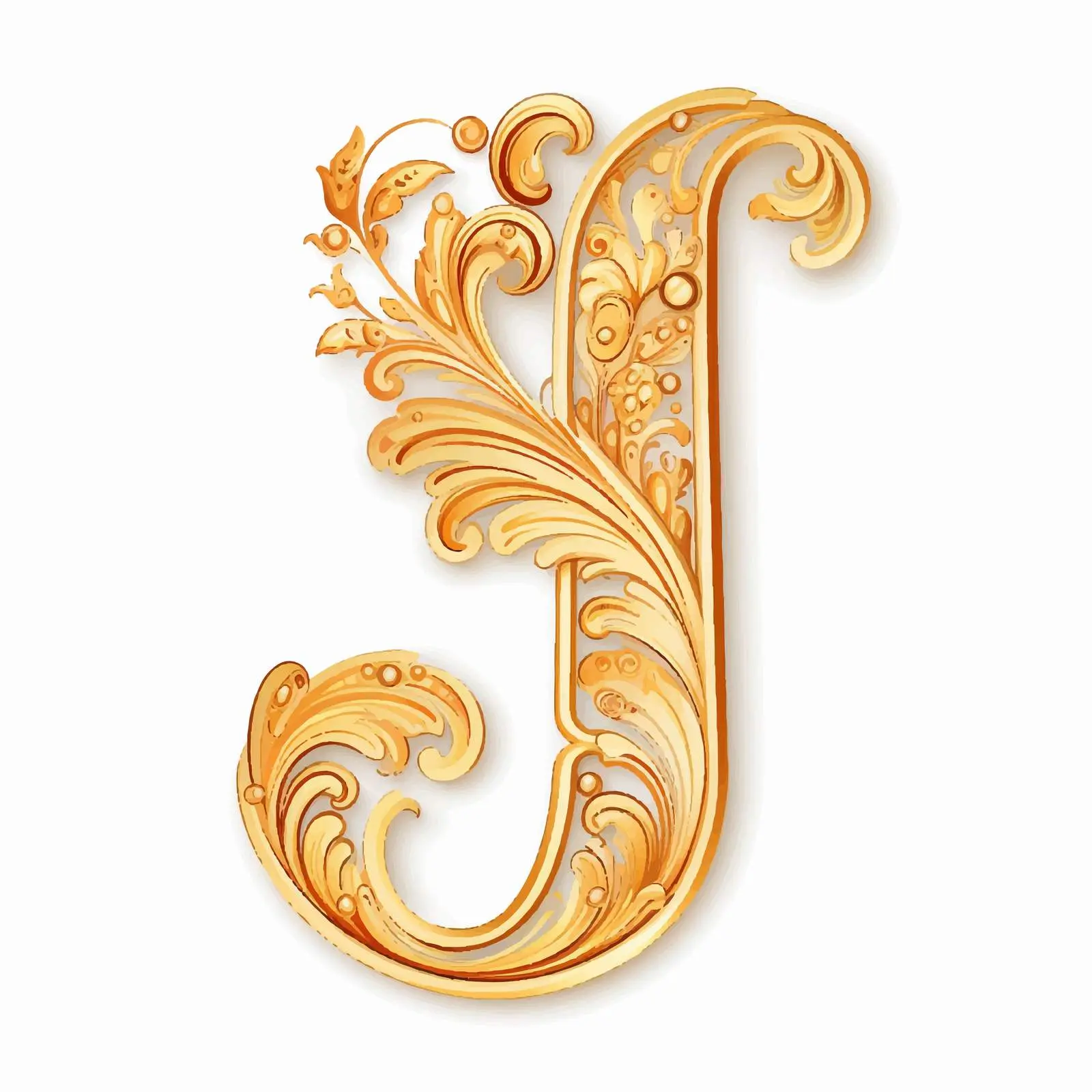 Golden Classic Letter J Scrapbook Tag Design — free download from Dotvec