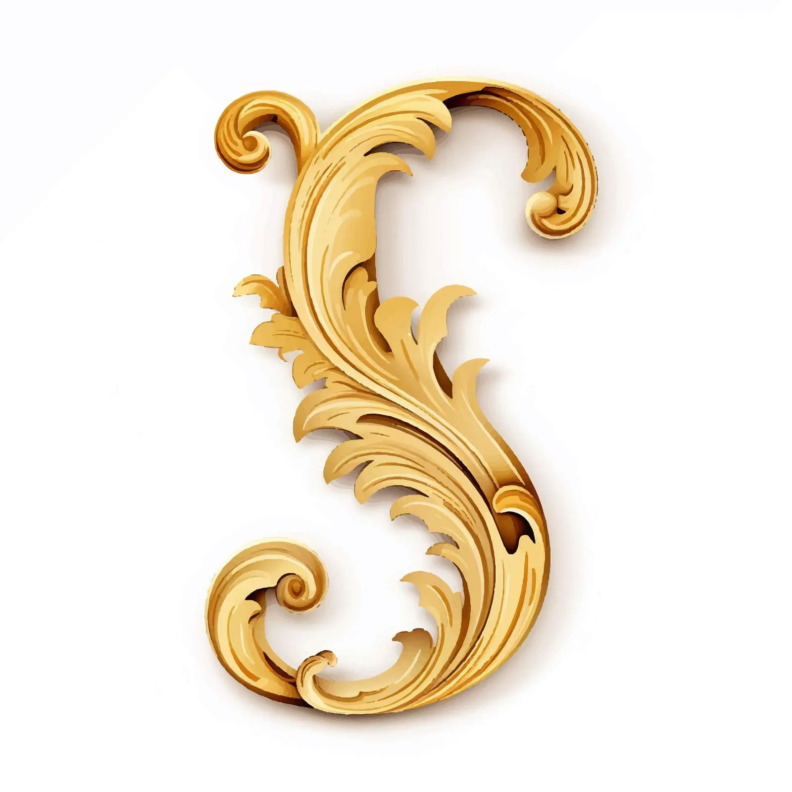 Golden Classic Latin Letter J Scrapbook Tag — free download from Dotvec