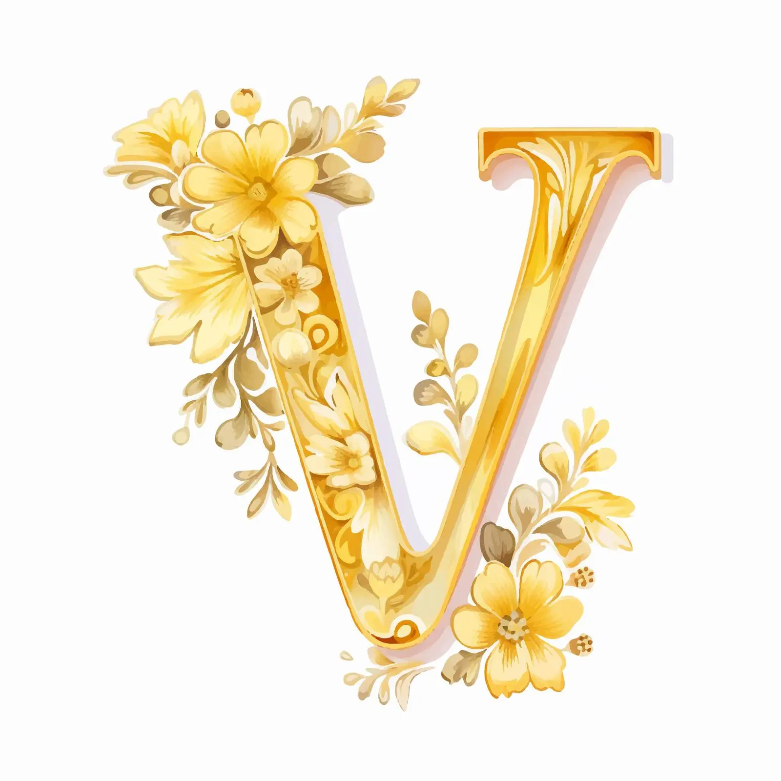 Golden Latin Letter W Scrapbook Tag Design — free download from Dotvec