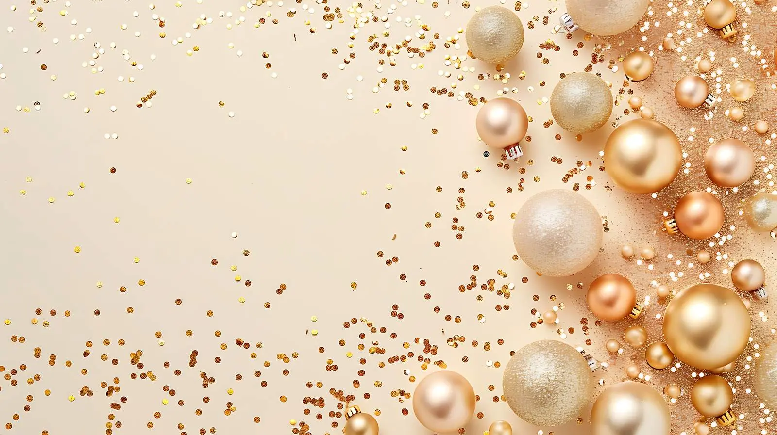 Golden Confetti and Christmas Toy Balls Decor — free download from Dotvec