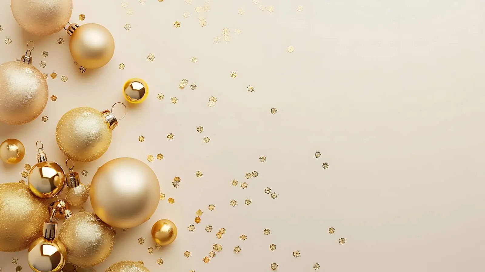 Golden Confetti and Christmas Toy Balls Decoration — free download from Dotvec