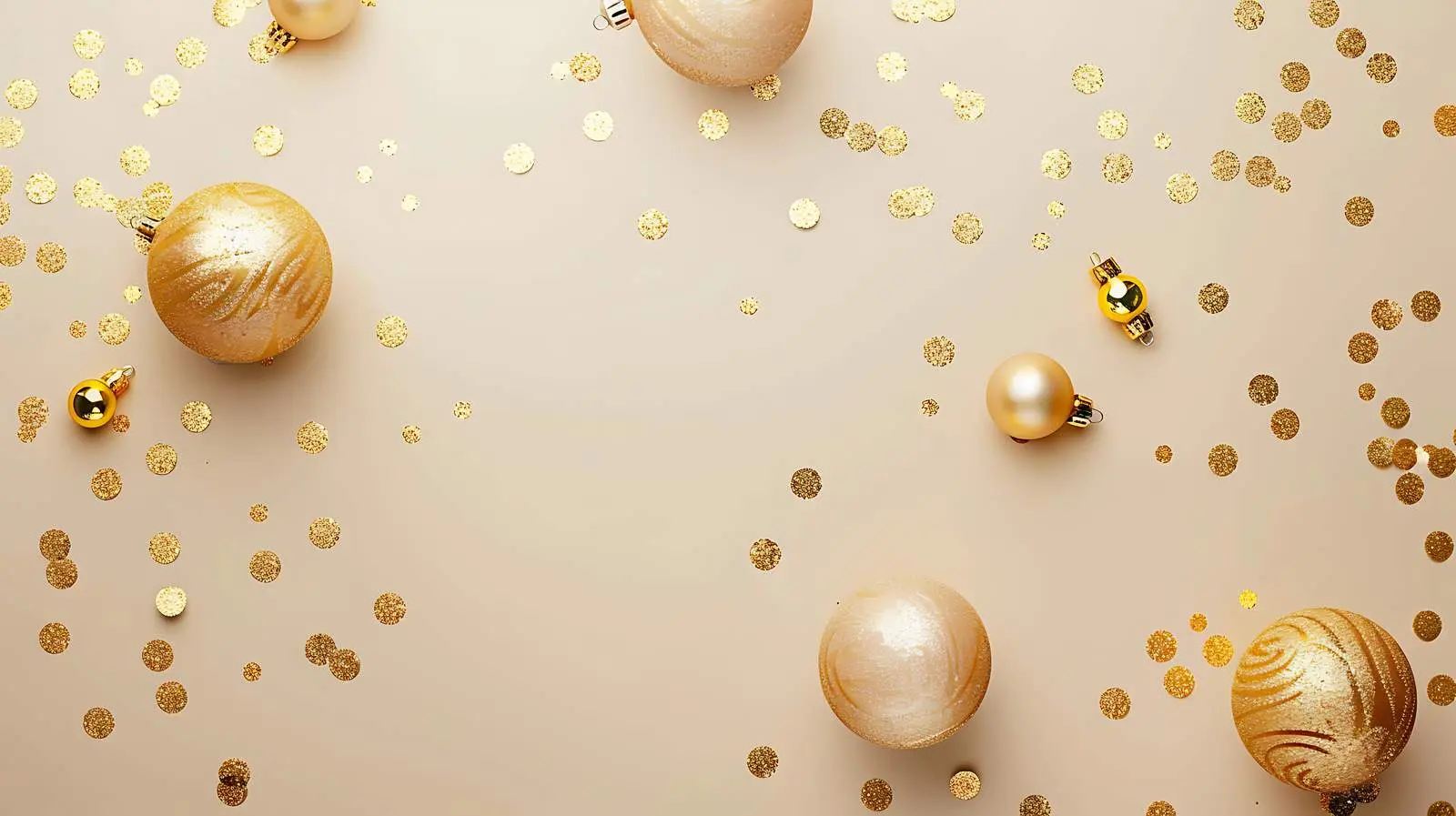 Golden Confetti and Christmas Toy Balls Decoration – free confetti image from Dotvec