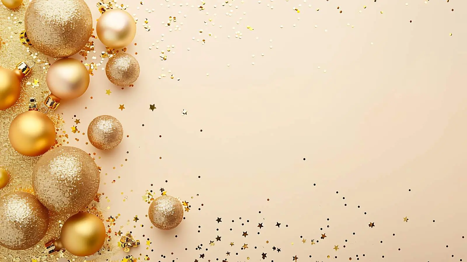 Golden Confetti and Christmas Toy Balls on Pink — free download from Dotvec