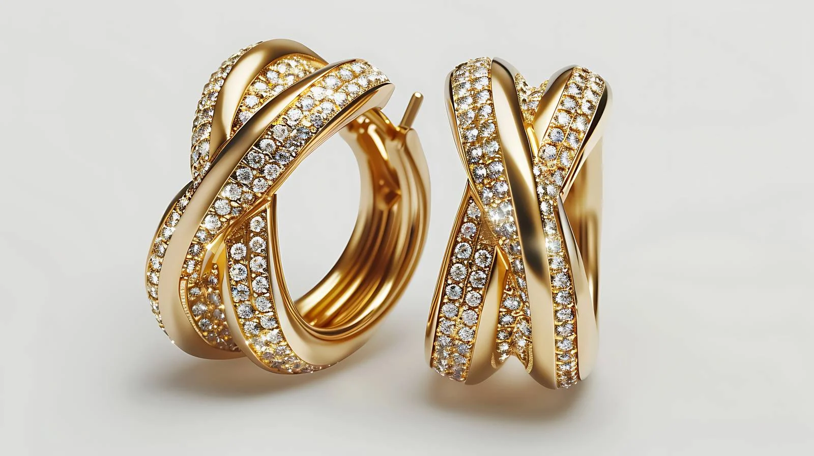 Luxurious Diamond Earrings on White Background — free download from Dotvec