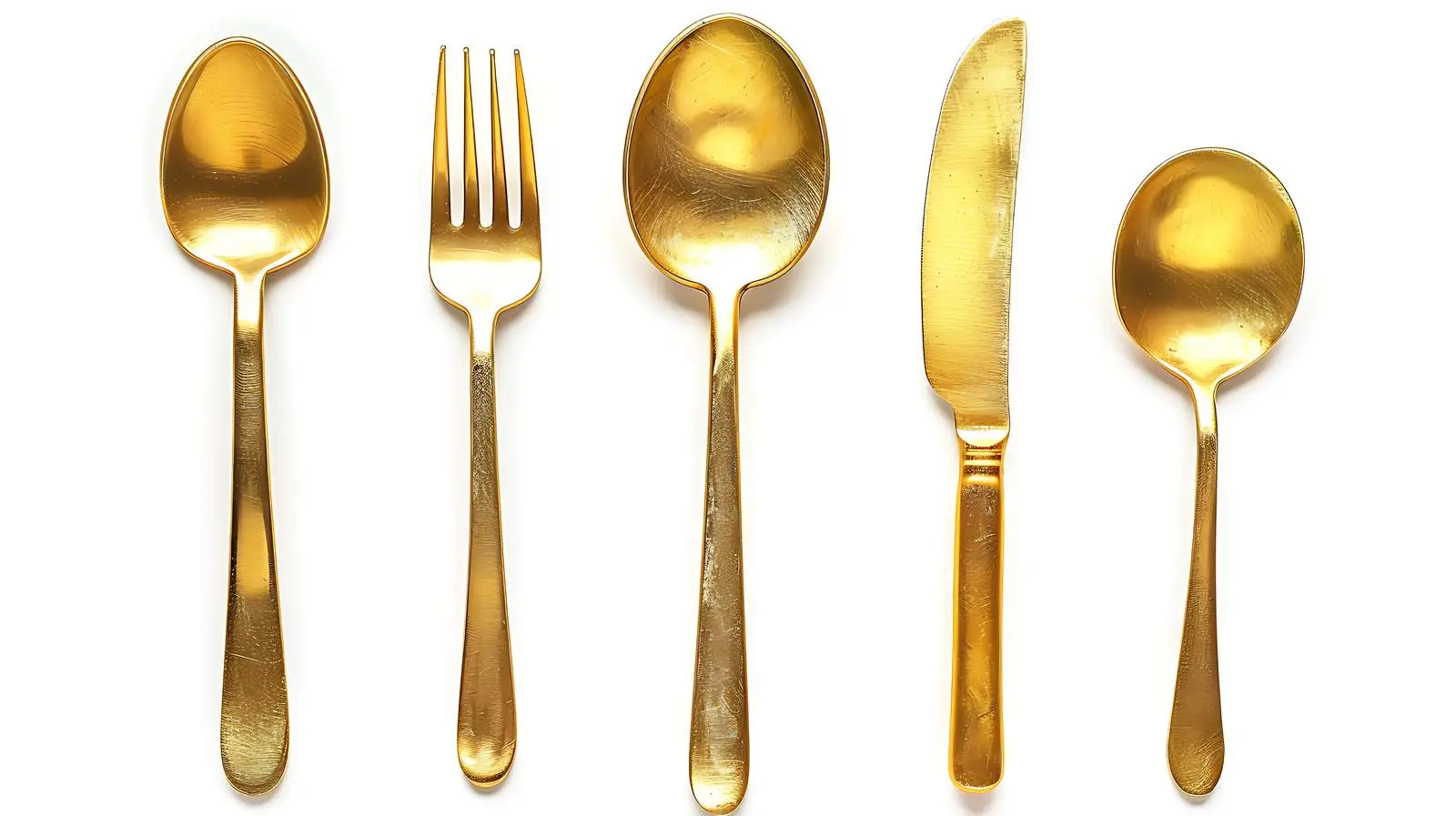 Golden Cutlery Set on White Background — free download from Dotvec