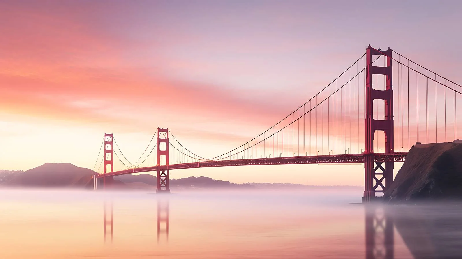Majestic Golden Gate in Sunset Hues — free download from Dotvec