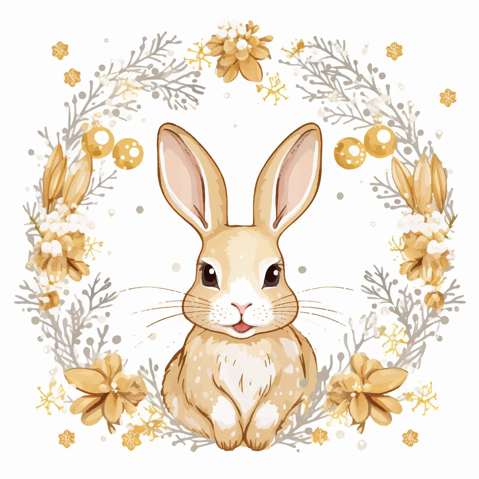 Golden Horns on Rabbit Year Illustration – free chinese zodiac image from Dotvec