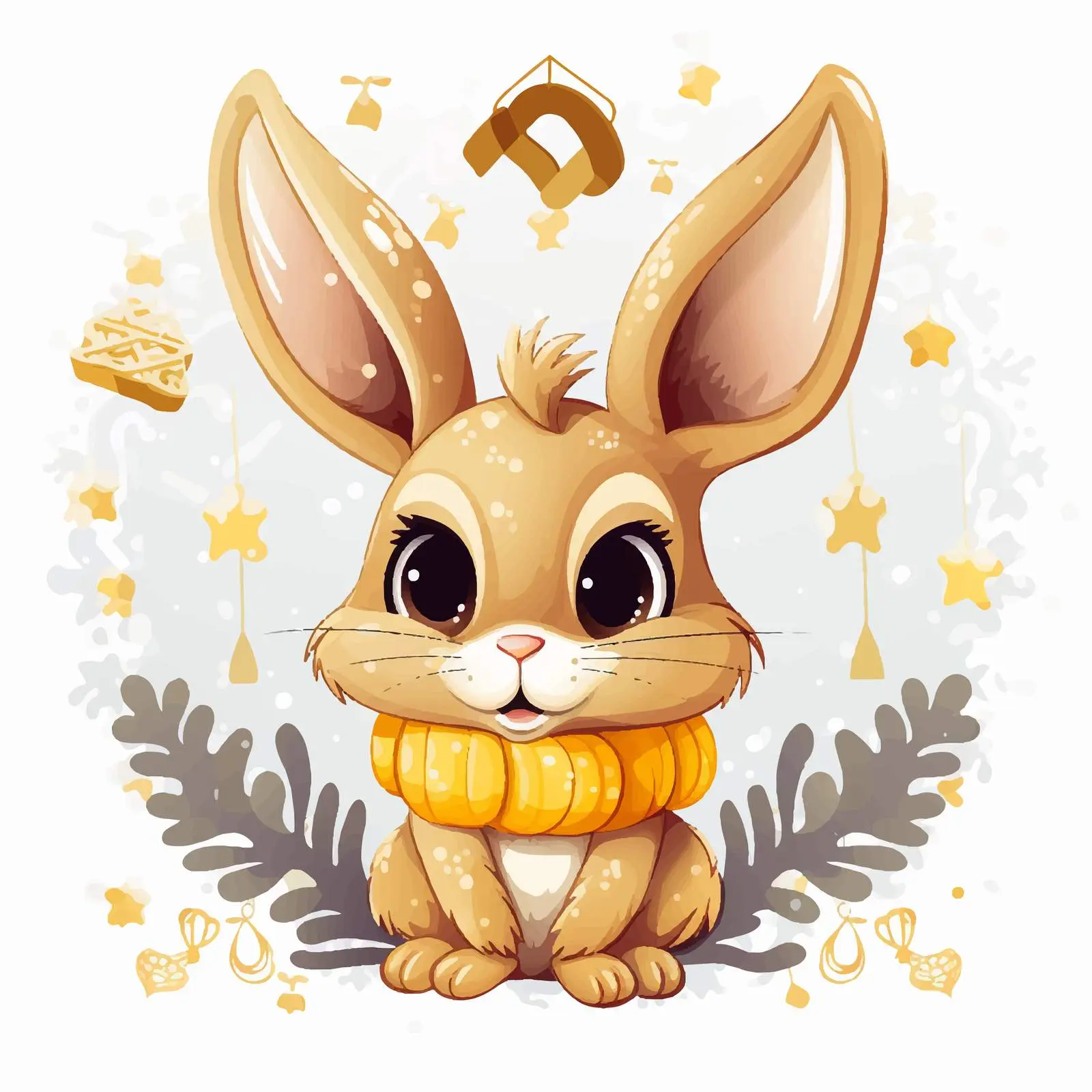Handwritten Golden Horns Rabbit Illustration — free download from Dotvec