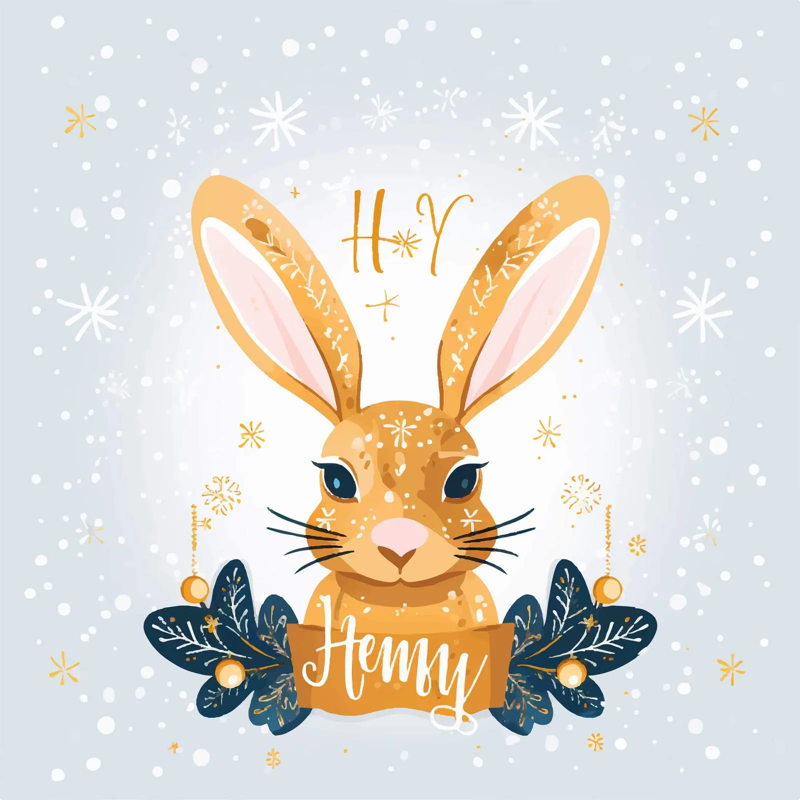 Golden Horns for Rabbit Year Celebration — free download from Dotvec