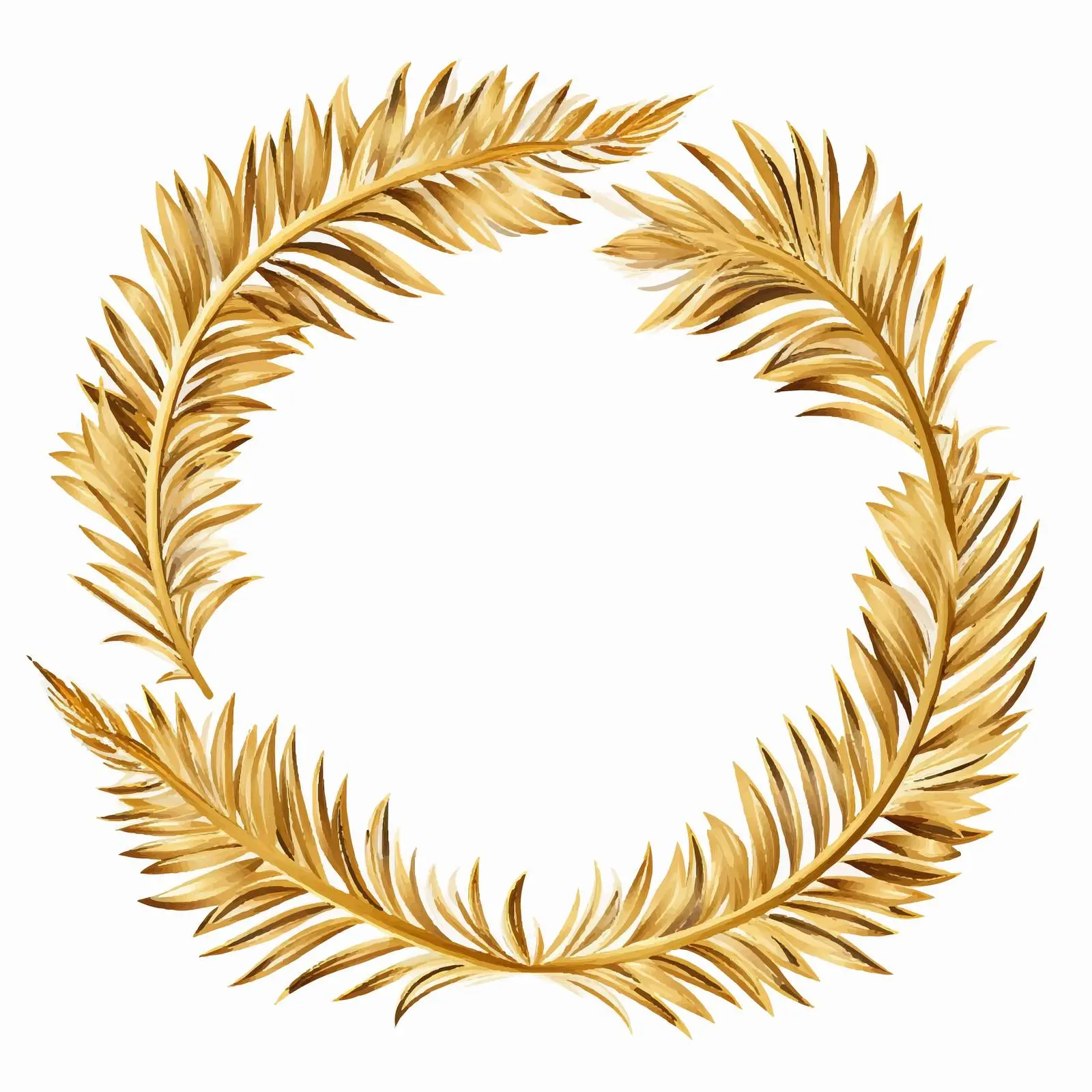 Tropical Golden Palm Leaves Decorative Frame – free tropical design image from Dotvec