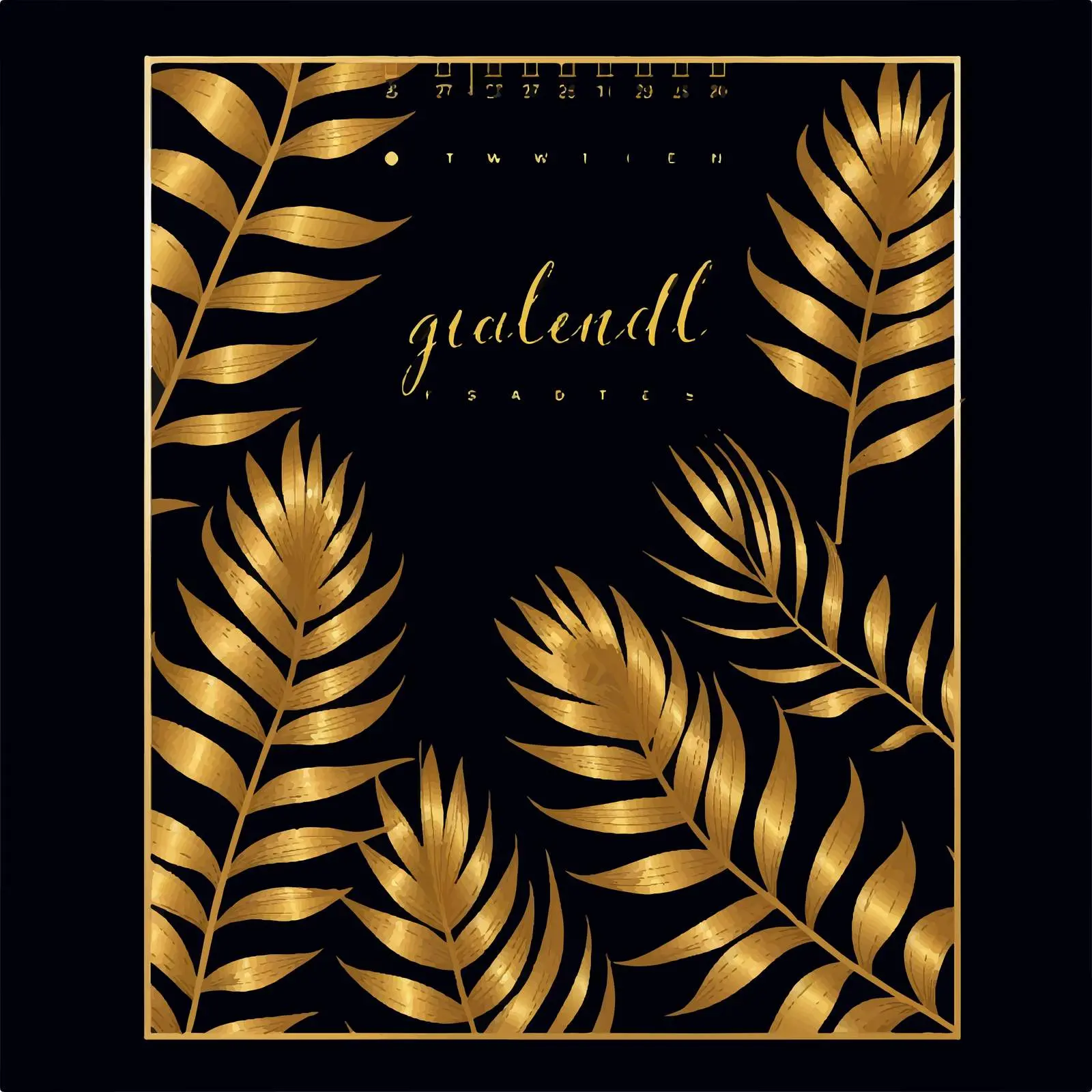 Golden Palm Leaves Weekly Schedule Planner Template — free download from Dotvec