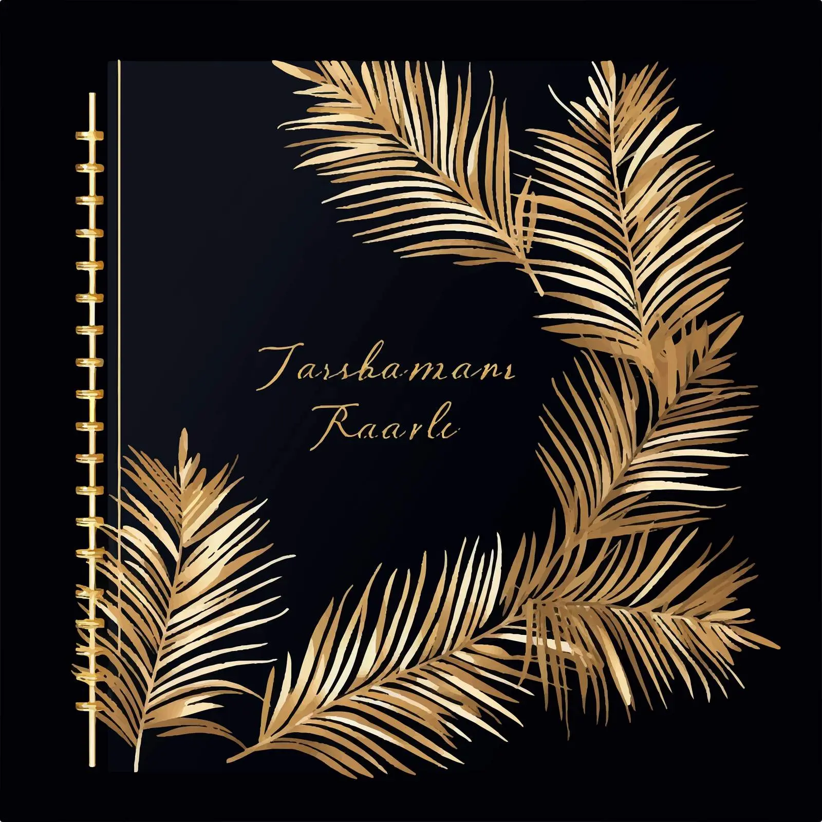 Gold Palm Leaves Weekly Schedule Planner Template — free download from Dotvec