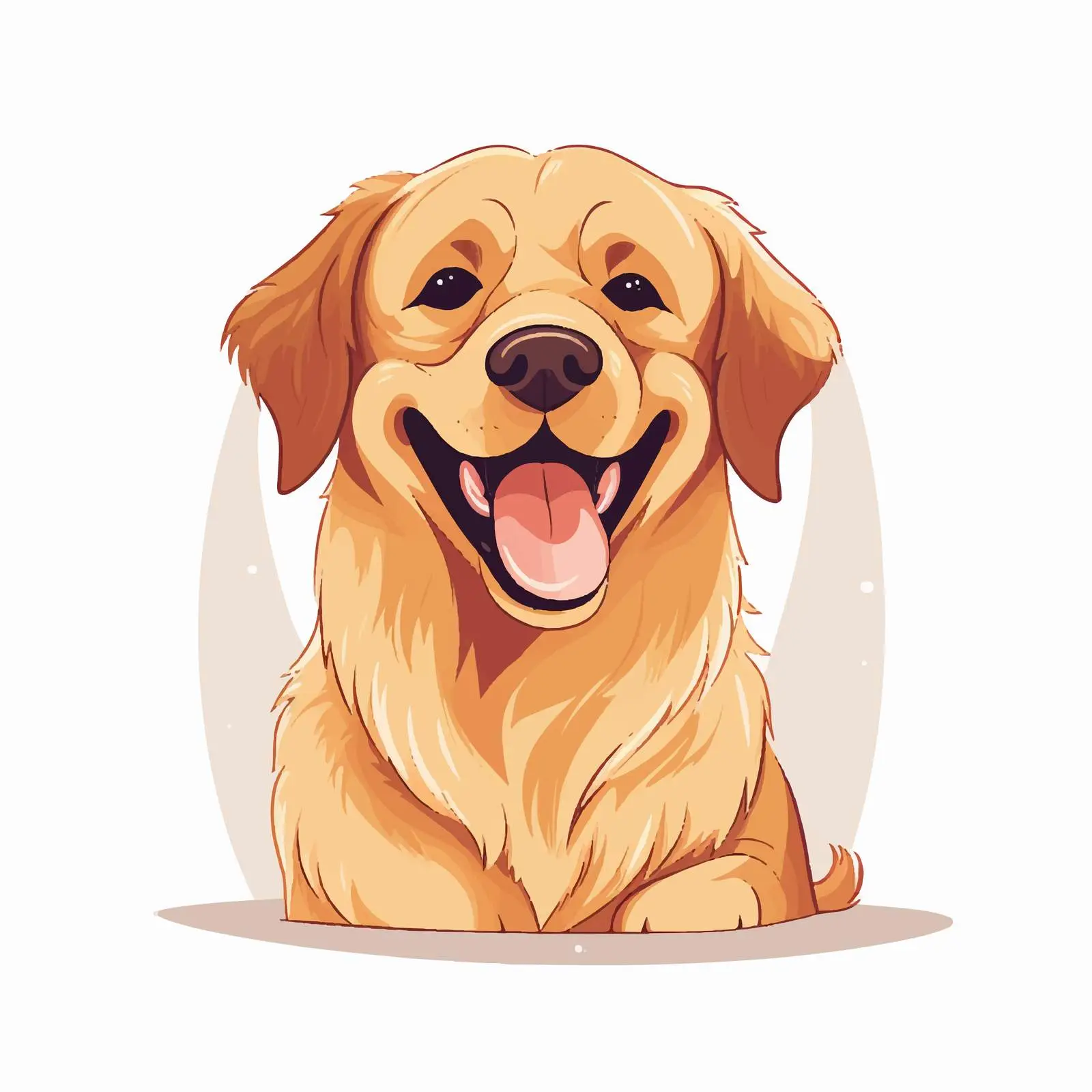Cute Happy Golden Retriever Vector — free download from Dotvec
