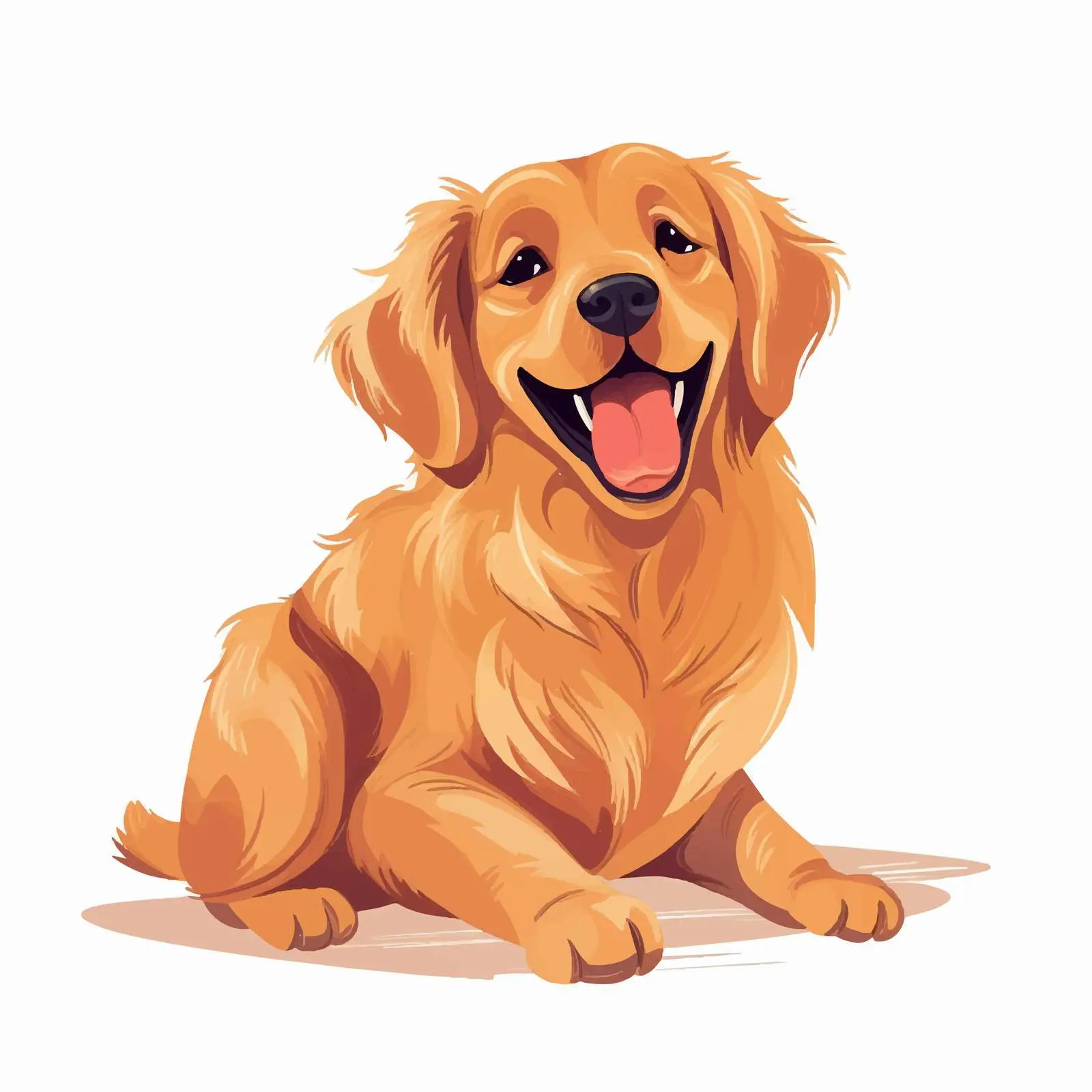 Happy Golden Retriever Smiling Vector Illustration — free download from Dotvec