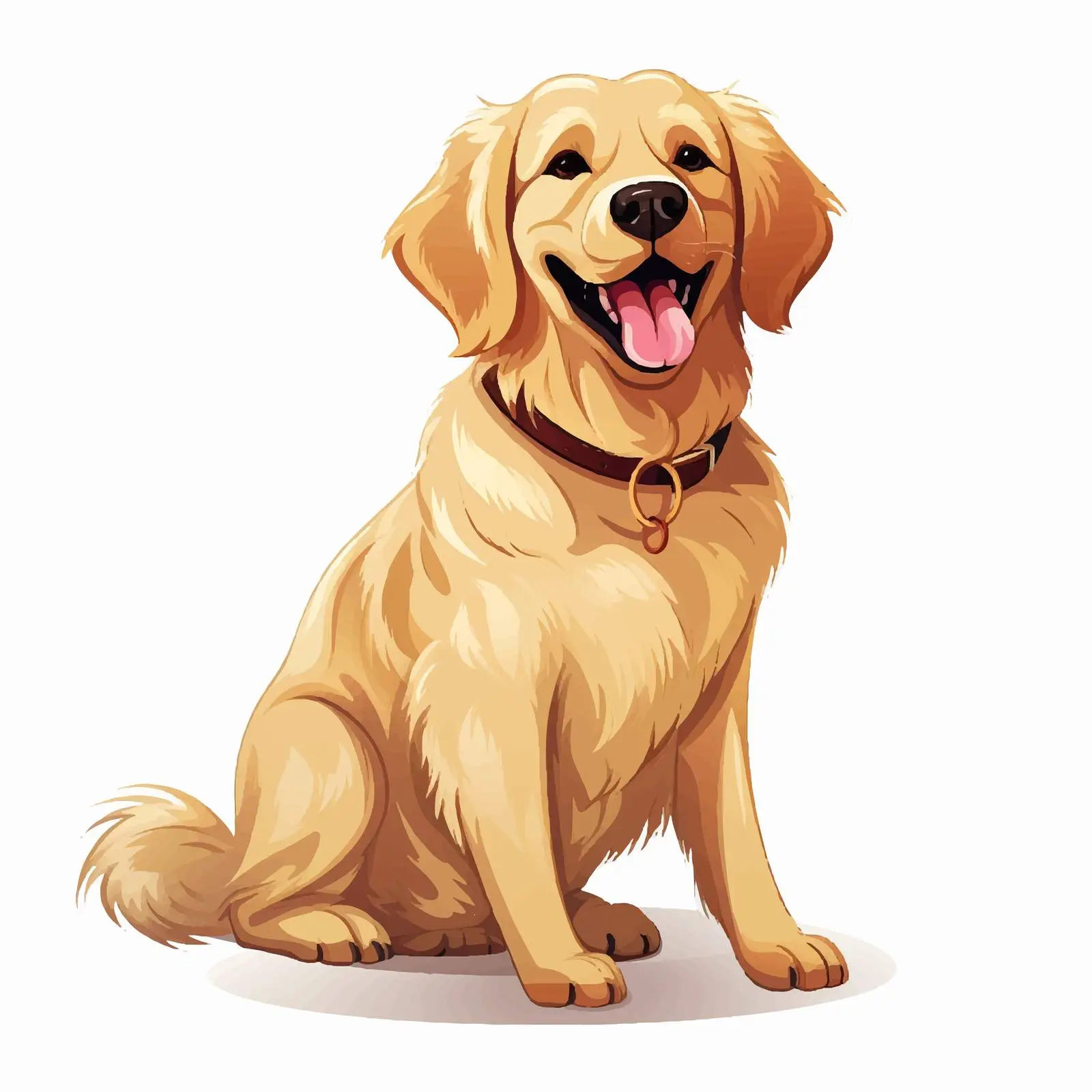 Cute Happy Golden Retriever Dog Vector — free download from Dotvec