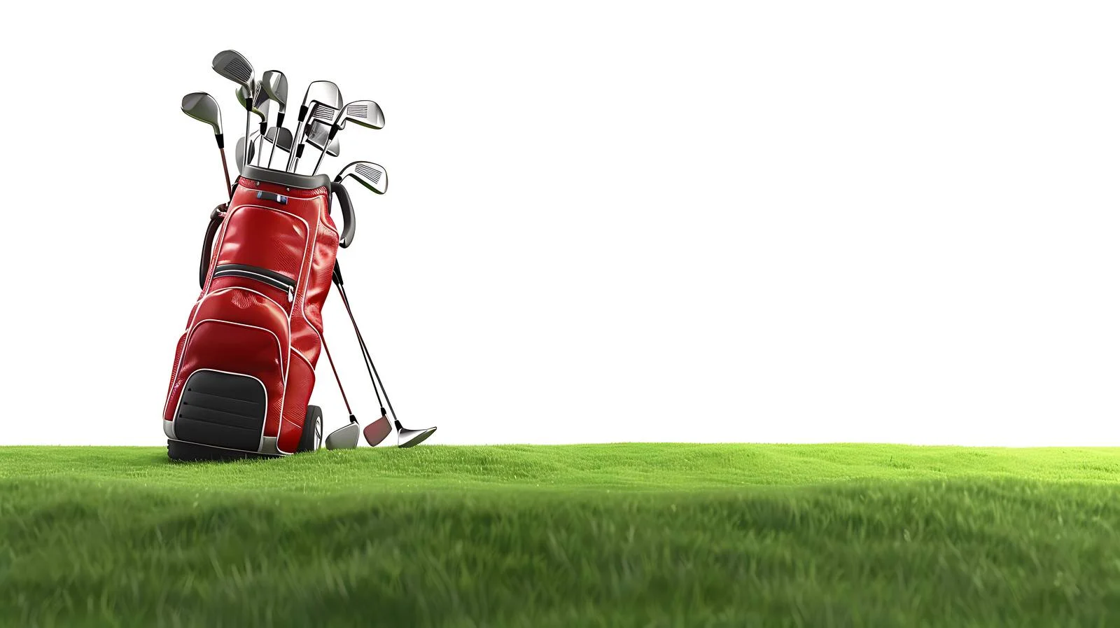 Golf Bag and Clubs on Course Background — free download from Dotvec