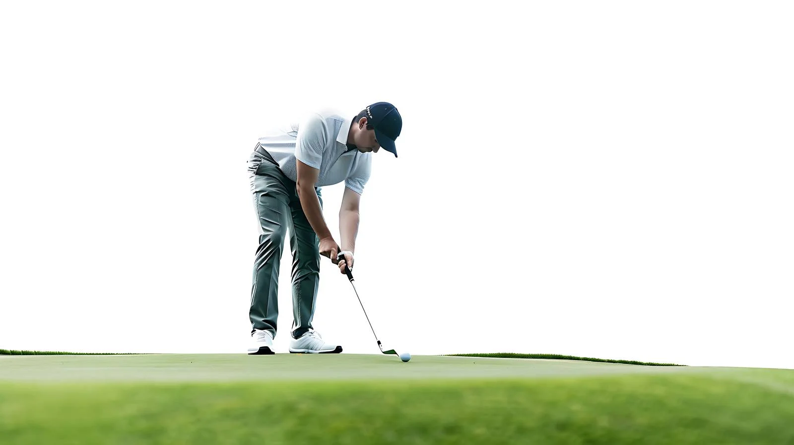 Golfer scores putt on isolated green background — free download from Dotvec