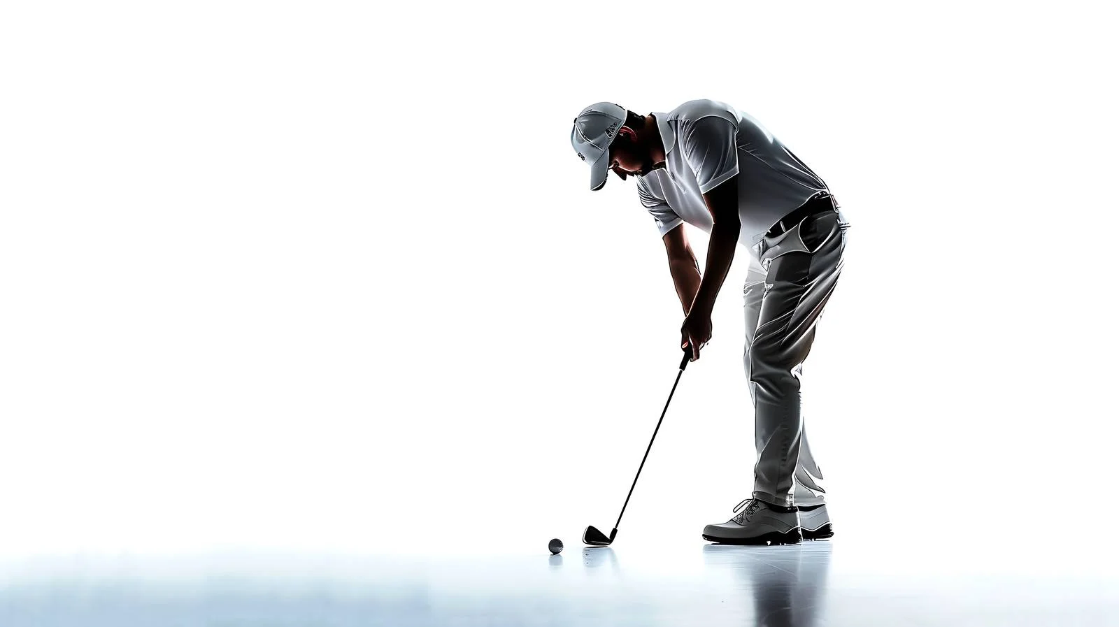 Golfer putting on white background — free download from Dotvec