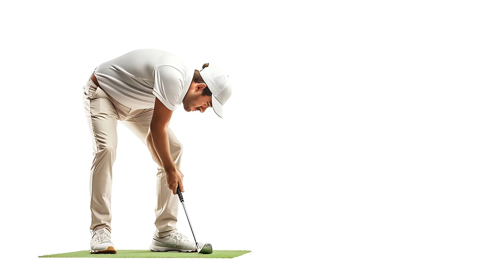 Golfer making short putt on white background — free download from Dotvec