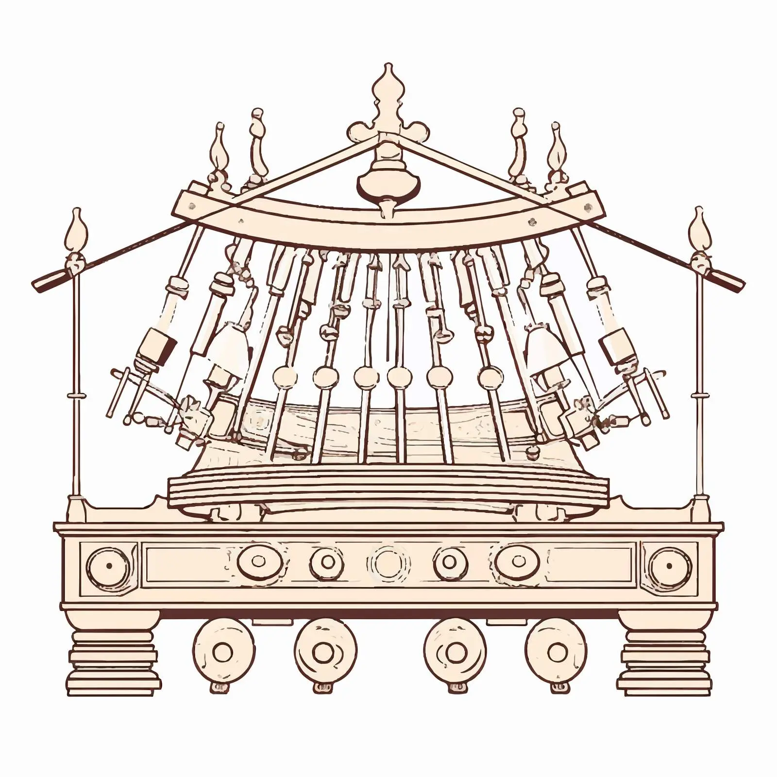 Gong Gamelan Outline Vector Illustration — free download from Dotvec