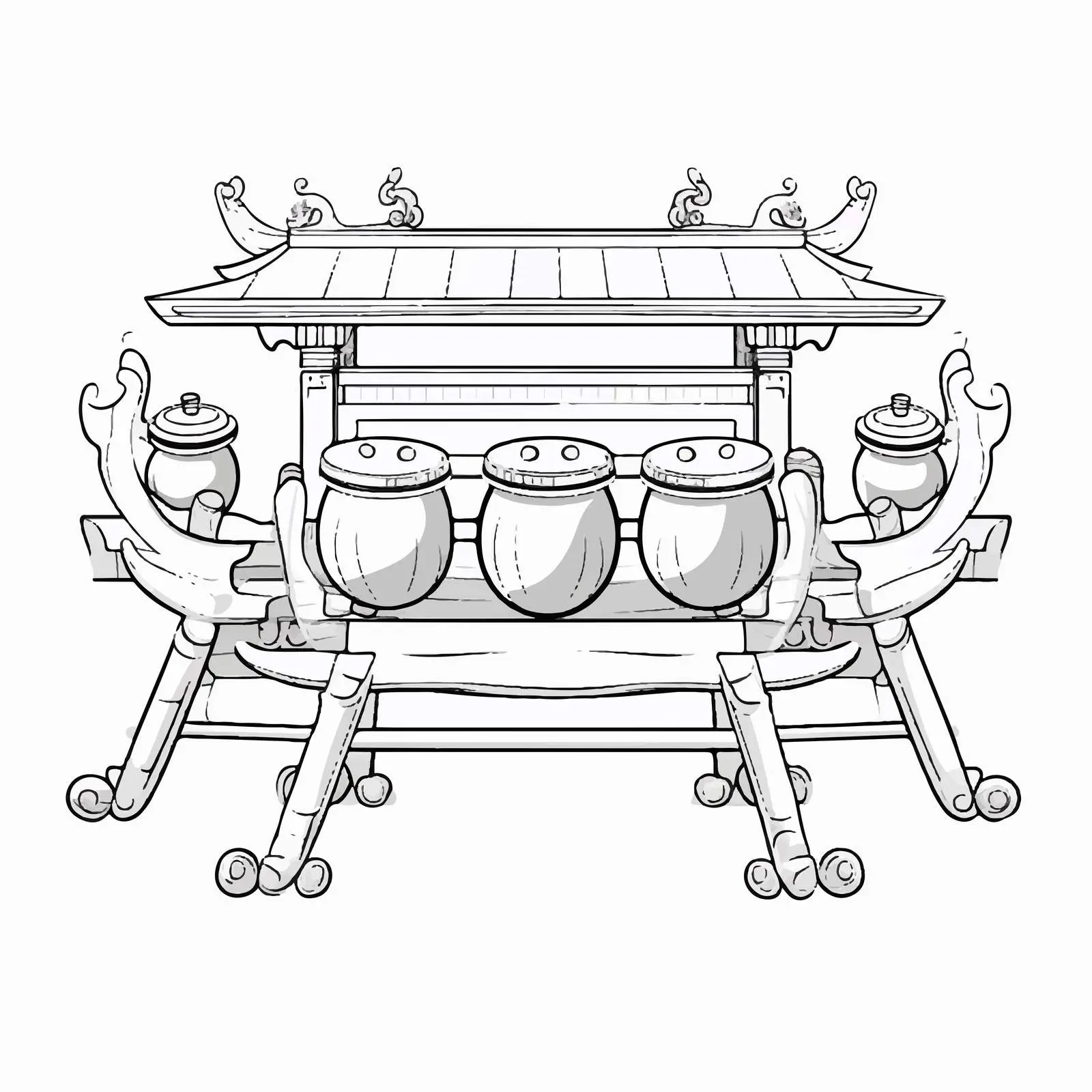 Gong Gamelan Outline Vector Illustration — free download from Dotvec