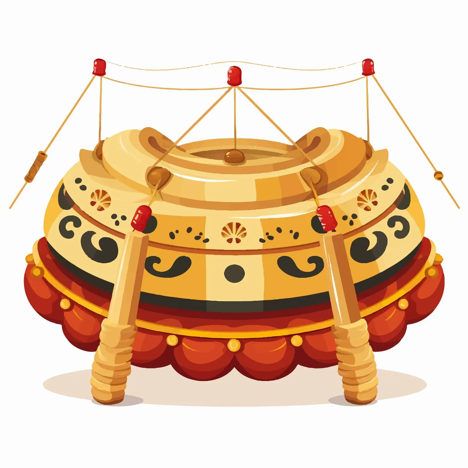 Gong Gamelan Vector Illustration on White Background — free download from Dotvec